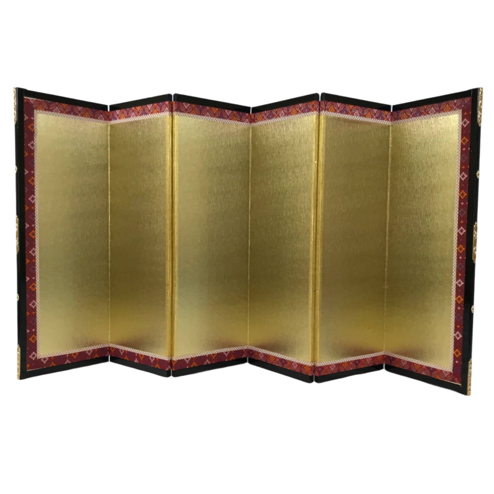 Japanese Gold Hina Doll Display Folding Screen Byobu Panel Vtg Furniture ID620