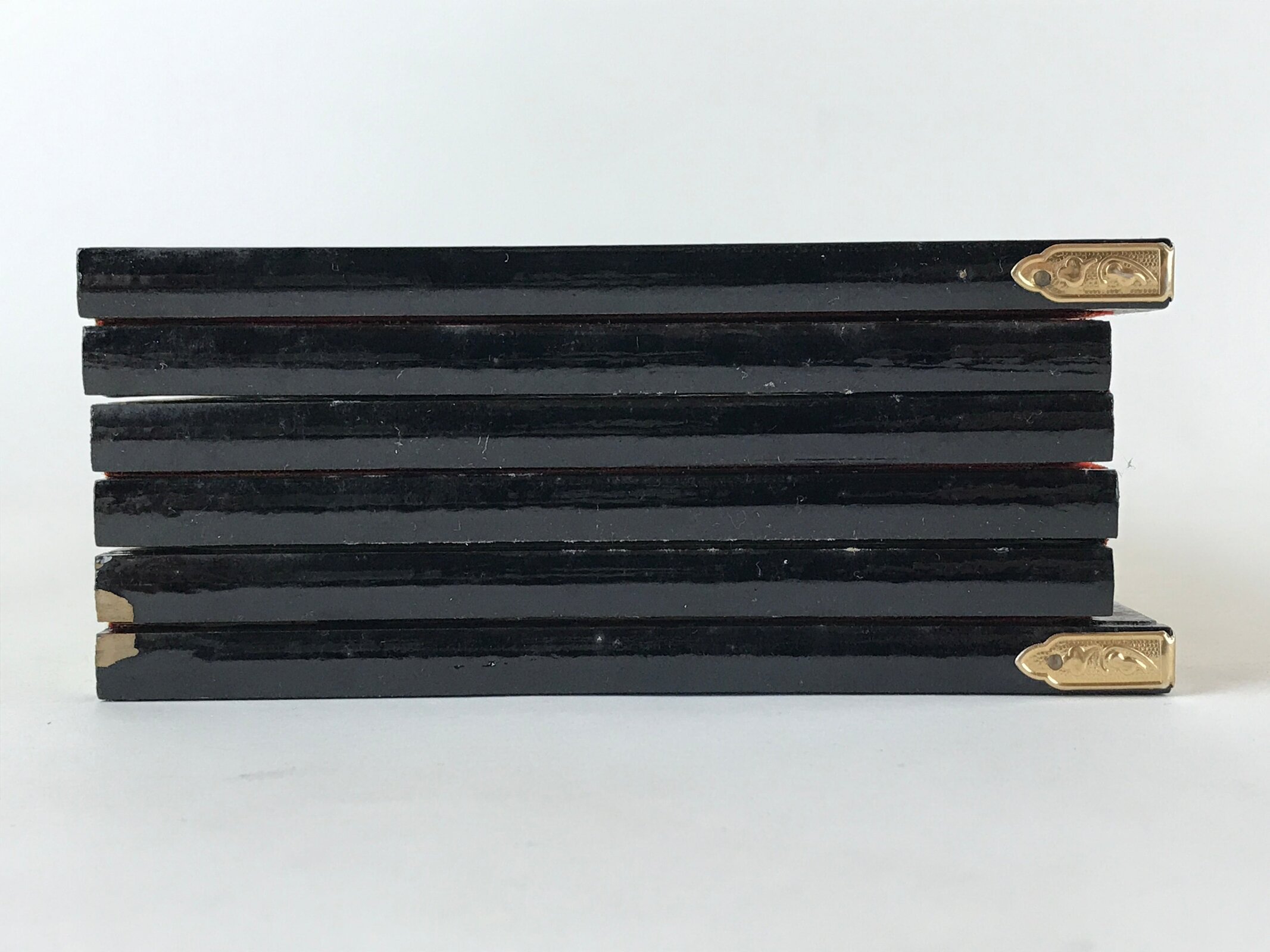 Japanese Gold Hina Doll Folding Screen Byobu Panel Vtg Miniature Furniture ID527