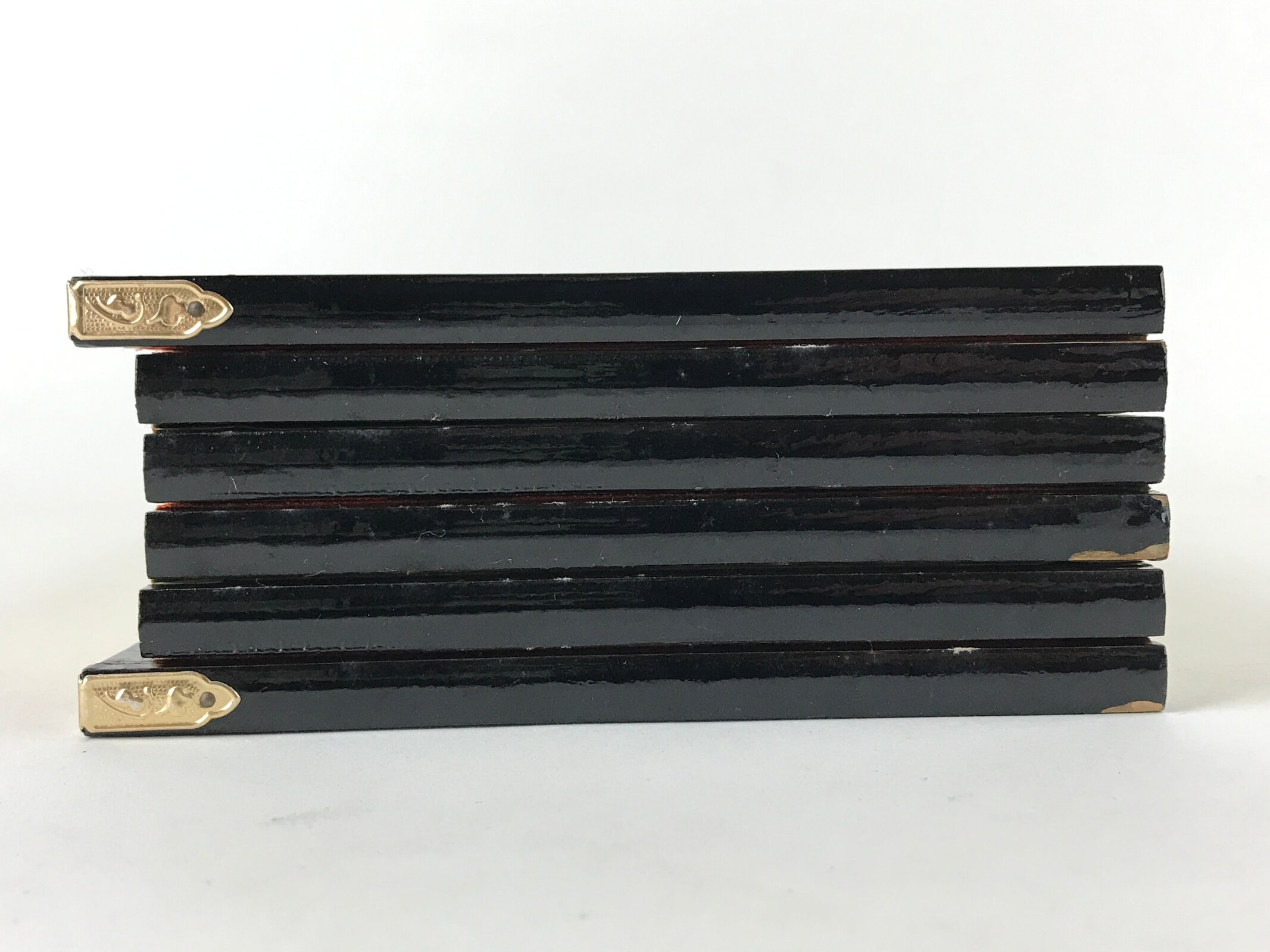 Japanese Gold Hina Doll Folding Screen Byobu Panel Vtg Miniature Furniture ID527