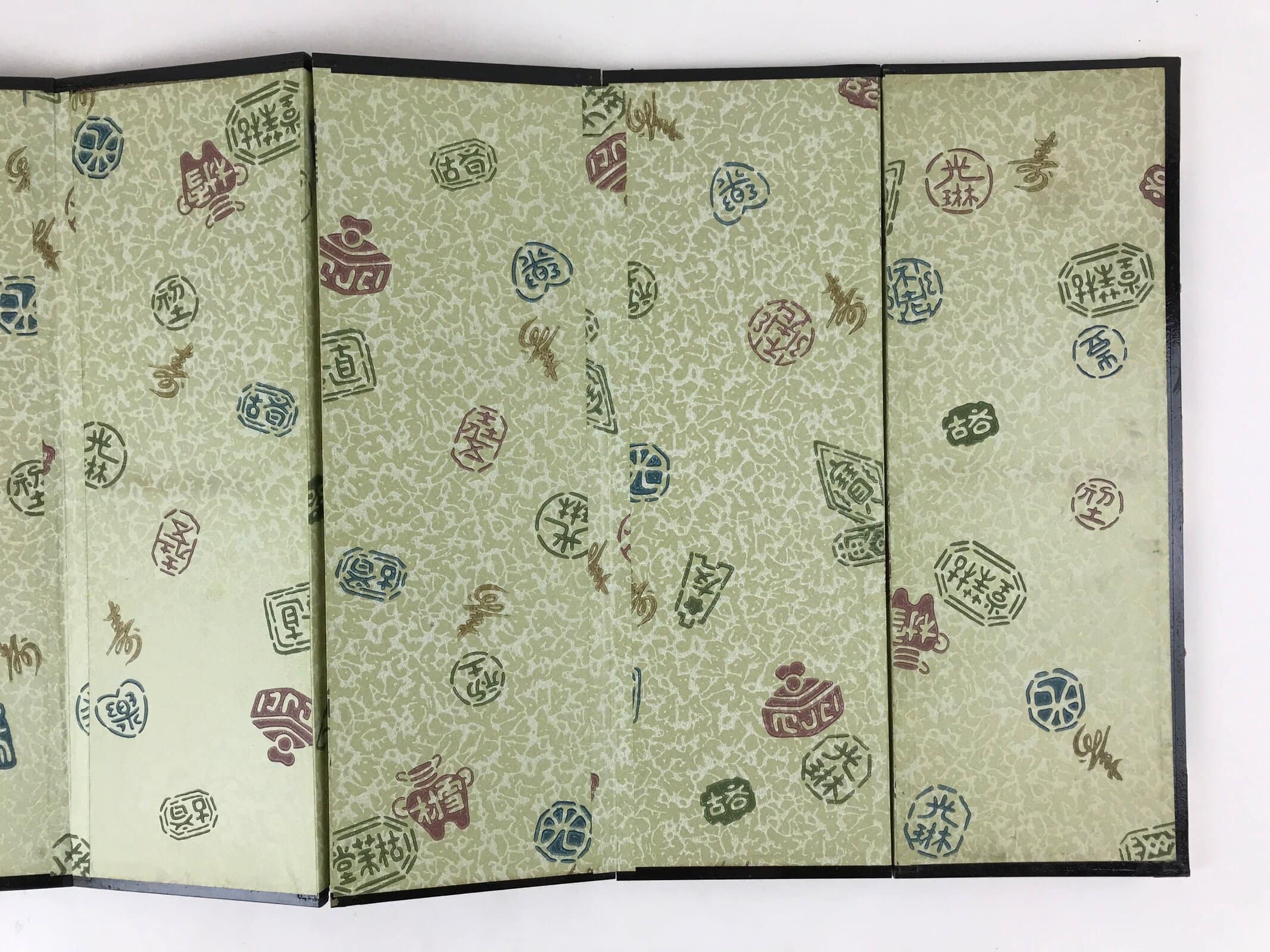 Japanese Gold Hina Doll Folding Screen Byobu Panel Vtg Miniature Furniture ID527