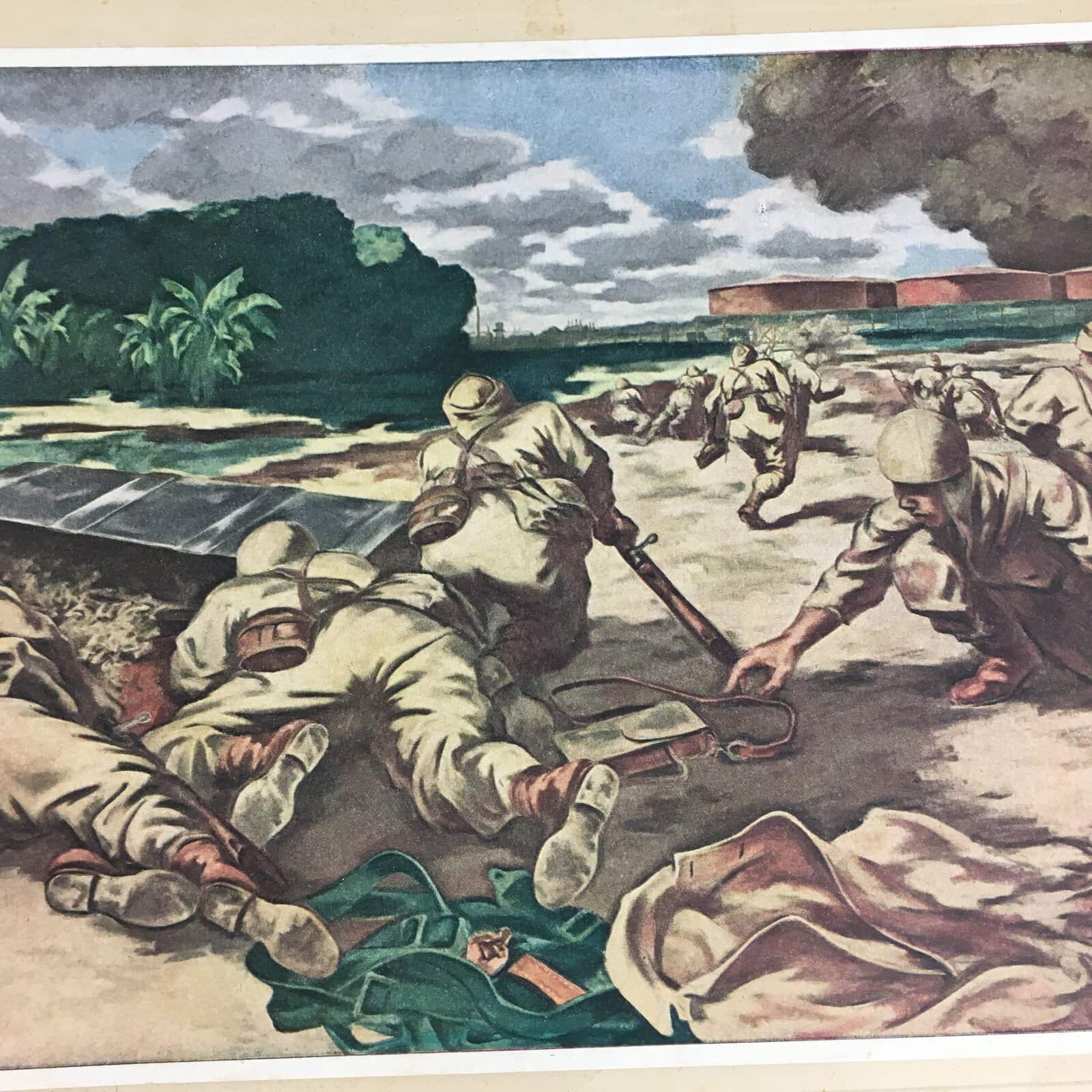 Japanese Greater East Asia War Vtg Army Operation Record Book Of Prints AB104