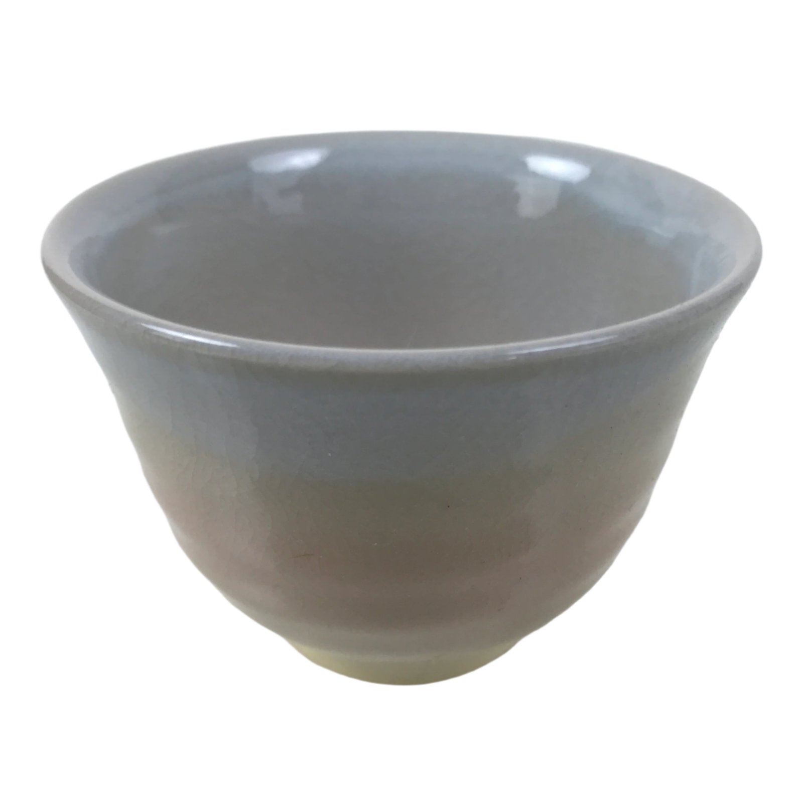 Japanese Hagi Ware Ceramic Yunomi Teacup Vtg Pottery Pink Gray Yakimono TC559