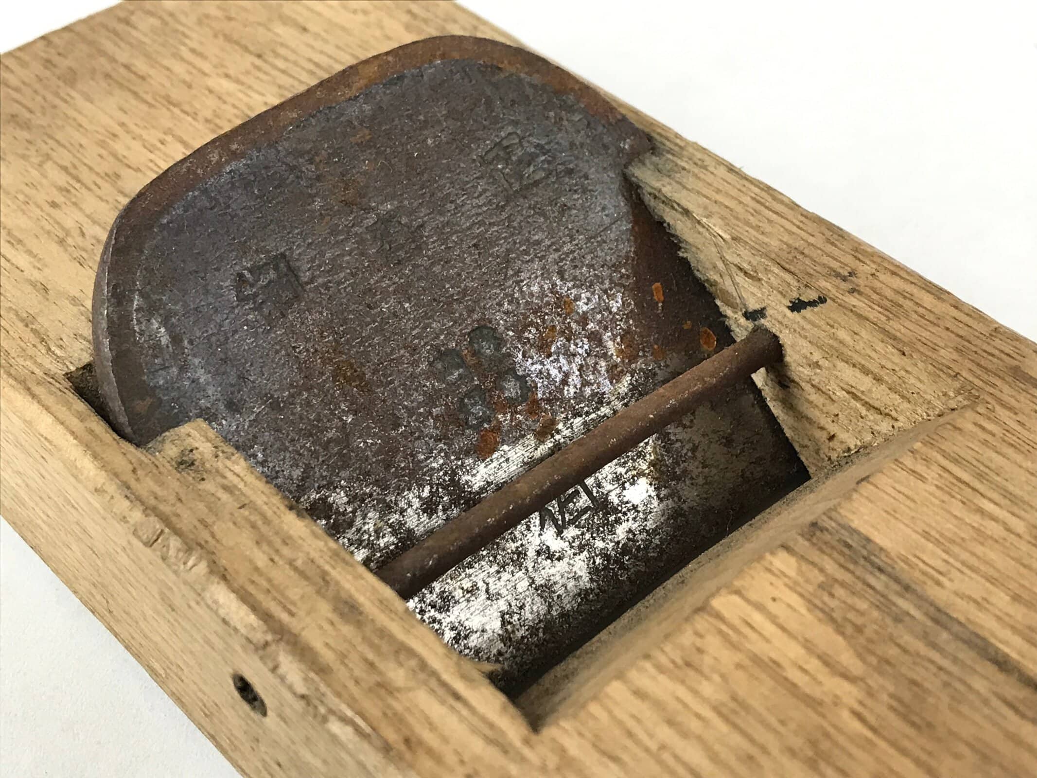 Japanese Hand Plane Hira Kanna Smoothing Vtg Wood Tool 55mm Steel Blade K456