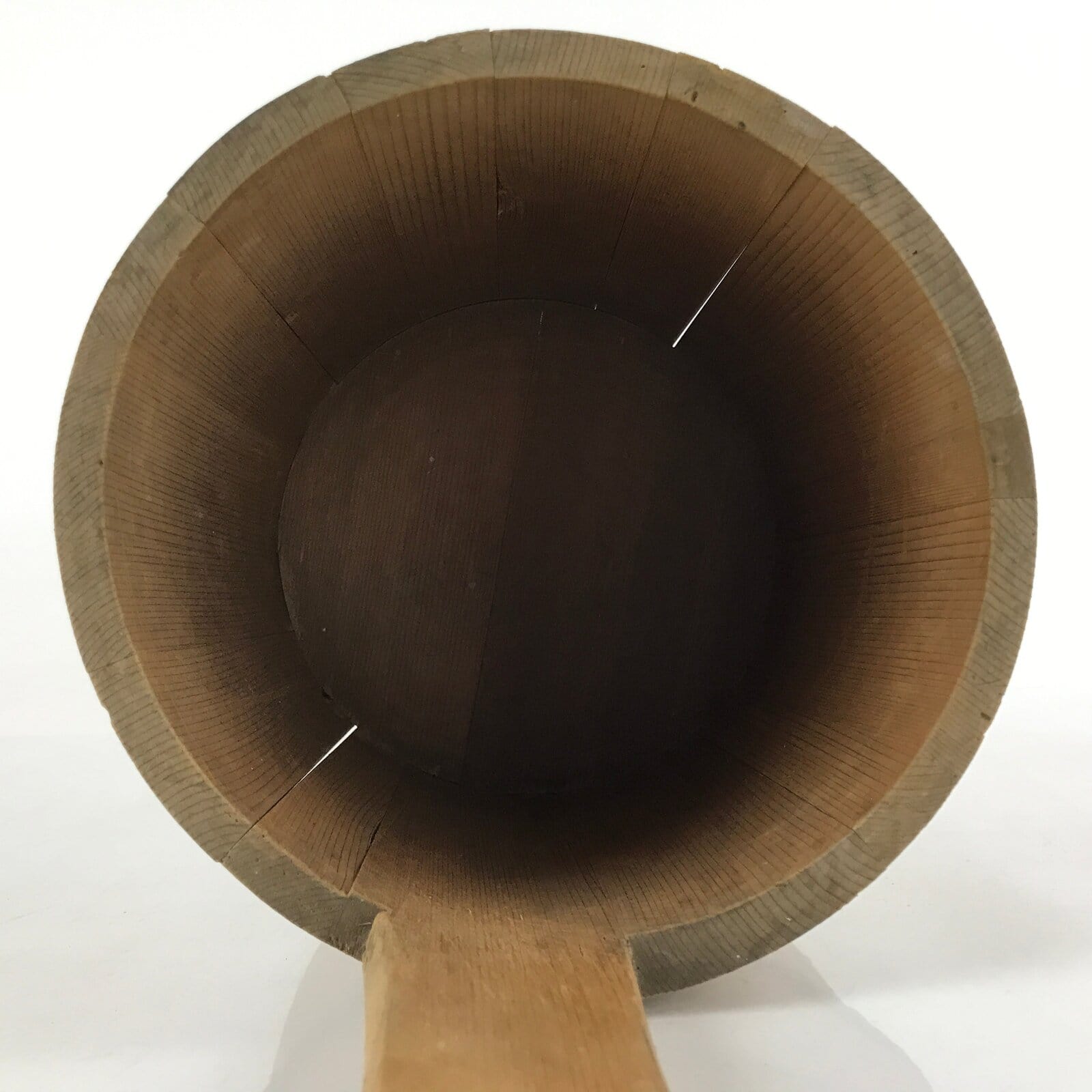 Japanese Handcrafted Wooden Bath Water Bucket Vtg Cypress Oke Ladle Scoop BK24