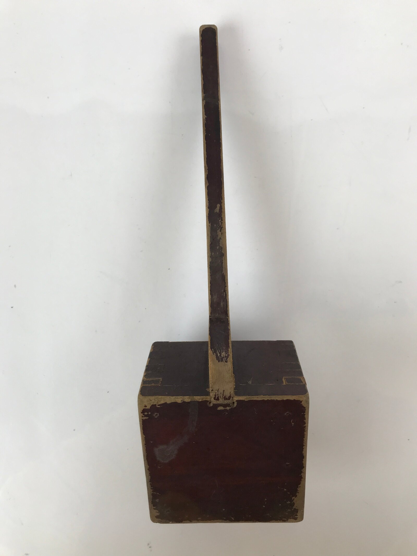 Japanese Handmade Lacquered Wood Masu Liquid Measuring Tool Vtg 0.2L Brown JK688