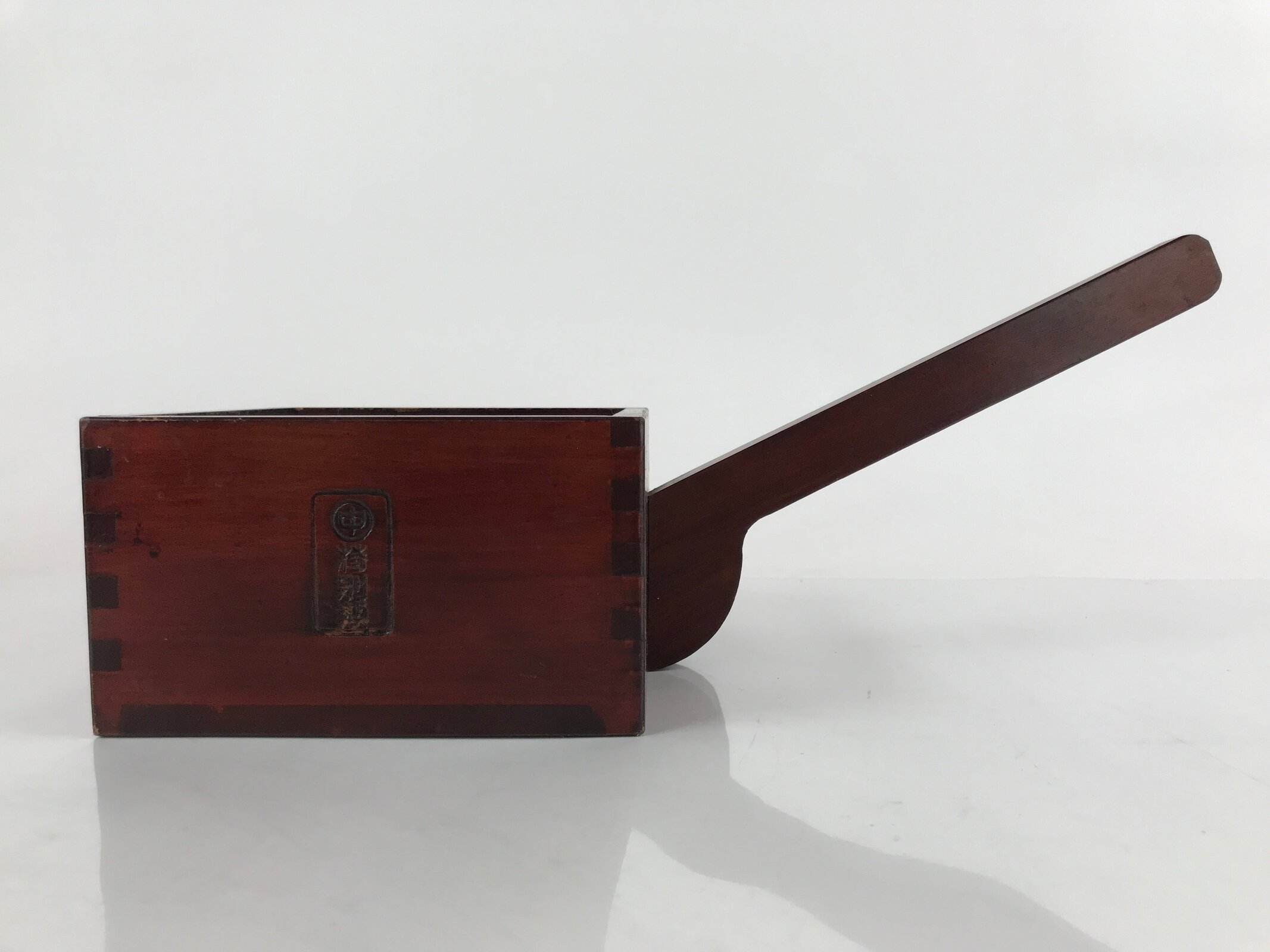 Japanese Handmade Lacquered Wood Masu Liquid Measuring Tool Vtg 2L Brown JK691