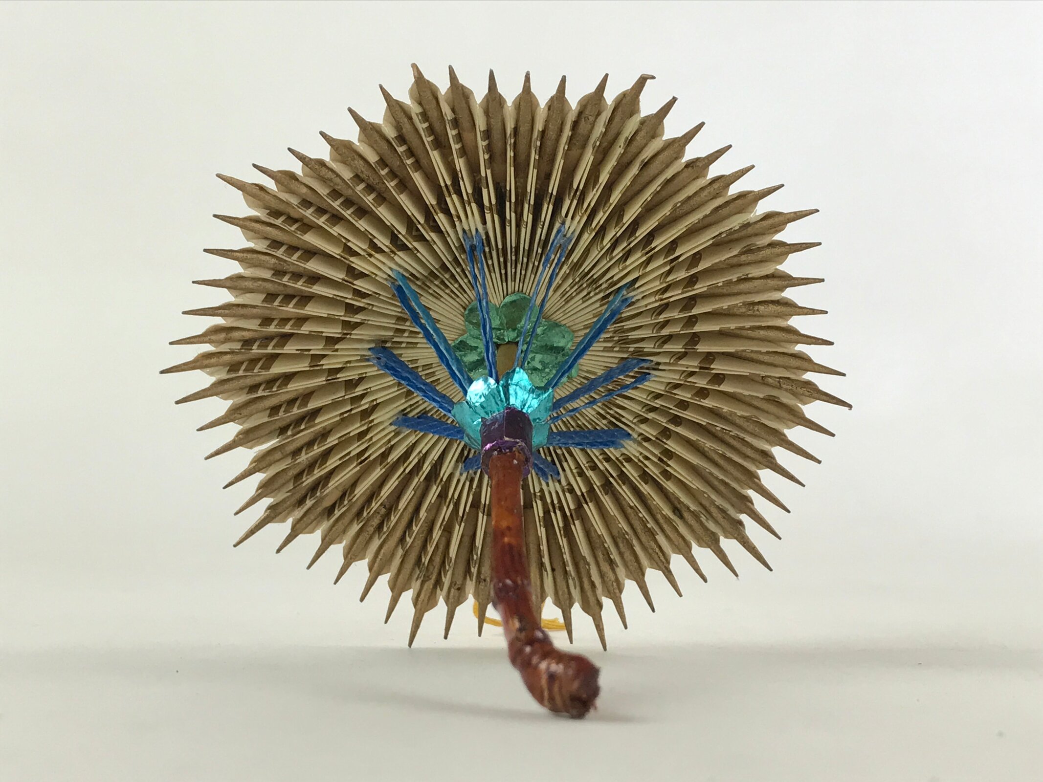 Japanese Handmade Miniature Umbrella Figurine Vtg Kasa Bamboo Decoration JK589