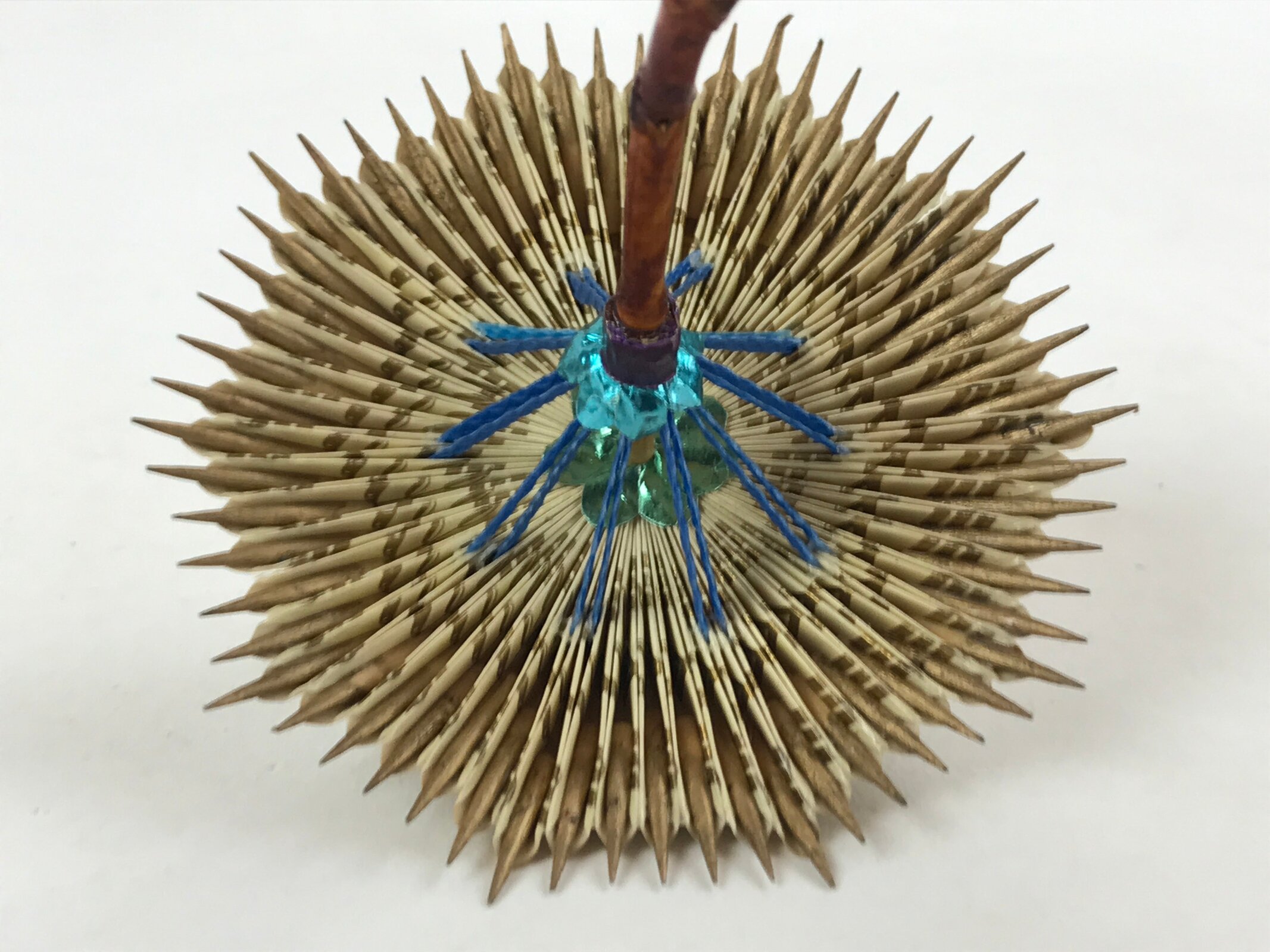 Japanese Handmade Miniature Umbrella Figurine Vtg Kasa Bamboo Decoration JK589