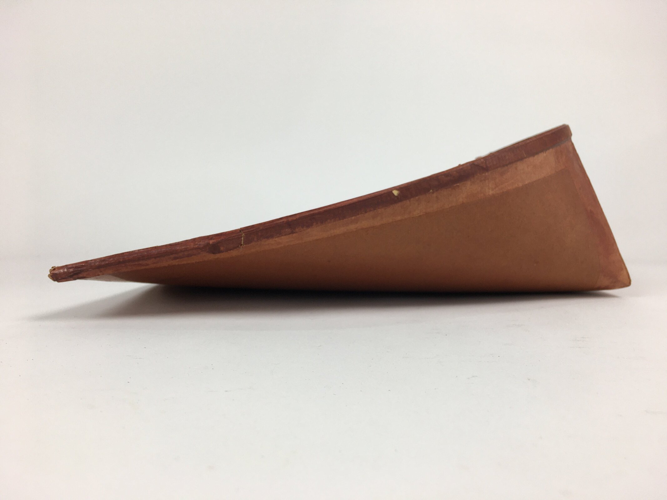 Japanese Handmade Paper Dustpan Vtg Chiritori Okame Lady Brown JK257