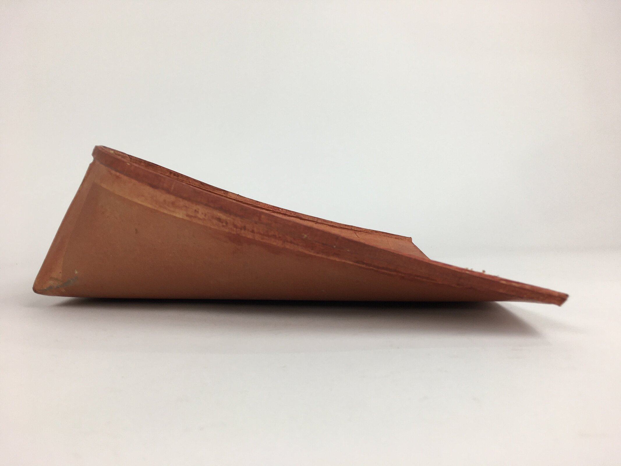 Japanese Handmade Paper Dustpan Vtg Chiritori Okame Lady Brown JK257