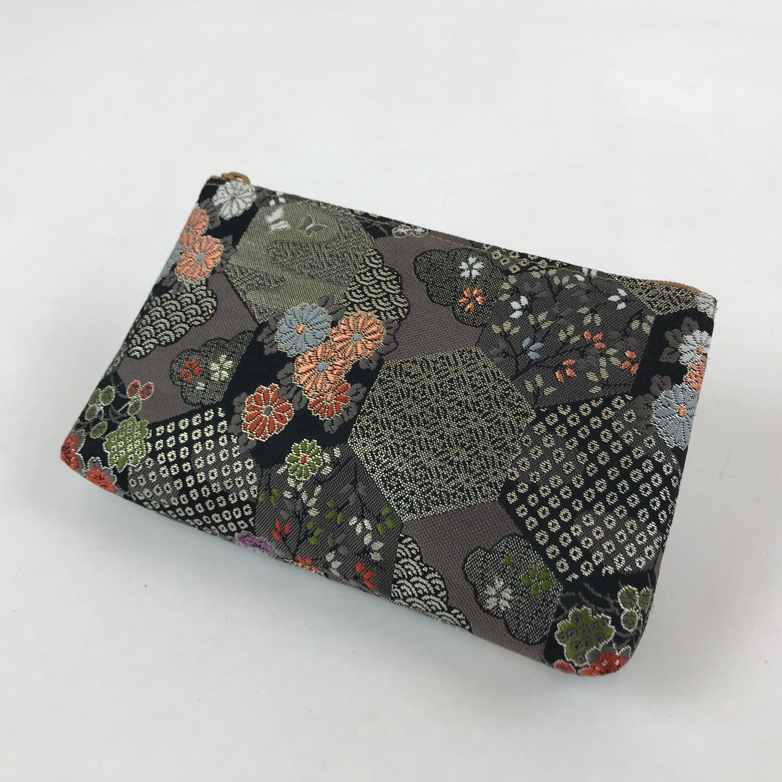 Japanese Handmade Prayer Beads Fabric Bag Vtg Nishijin-Ori Jyuzu-Bukuro BA143