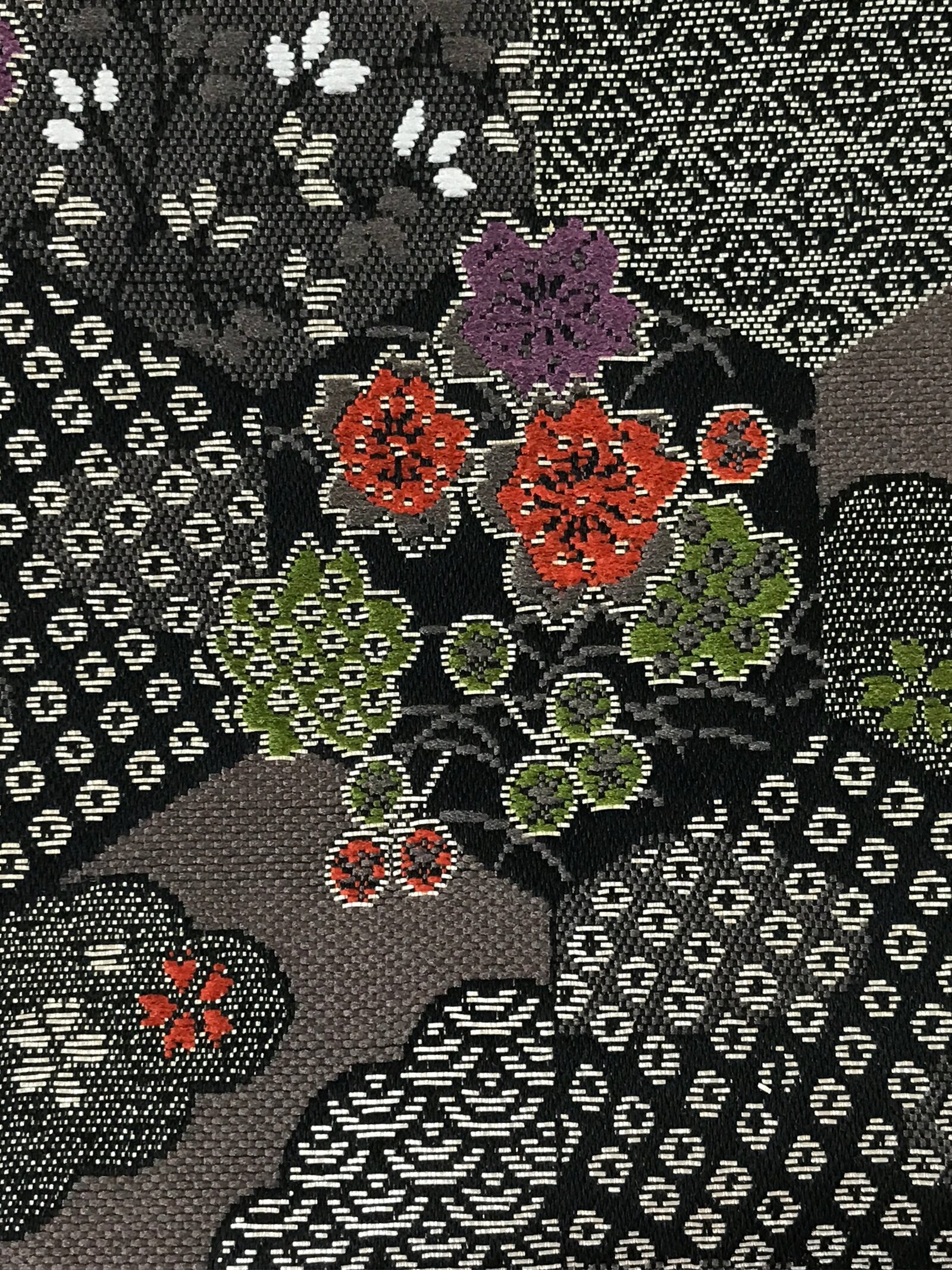 Japanese Handmade Prayer Beads Fabric Bag Vtg Nishijin-Ori Jyuzu-Bukuro BA143