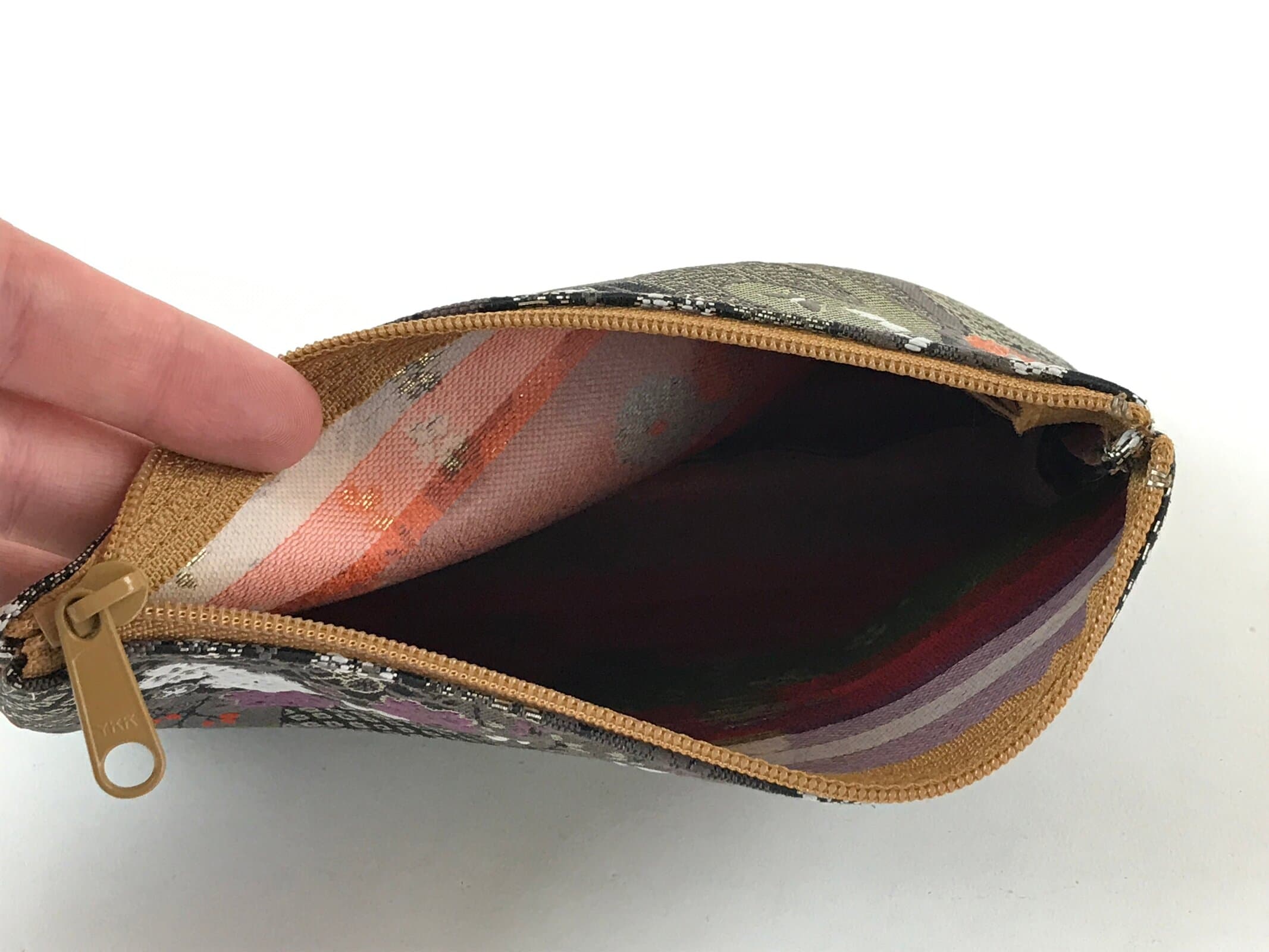 Japanese Handmade Prayer Beads Fabric Bag Vtg Nishijin-Ori Jyuzu-Bukuro BA143