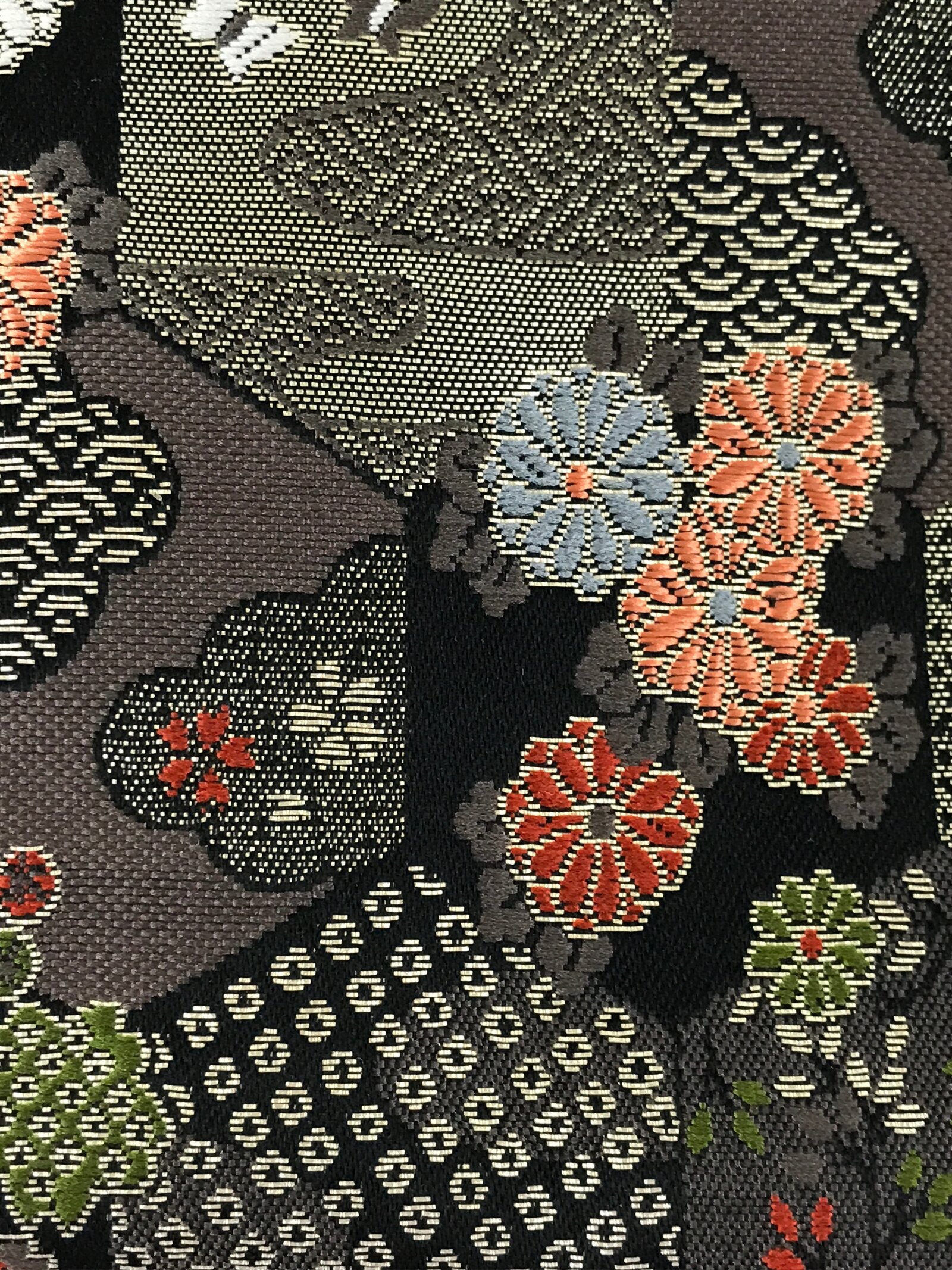 Japanese Handmade Prayer Beads Fabric Bag Vtg Nishijin-Ori Jyuzu-Bukuro BA143