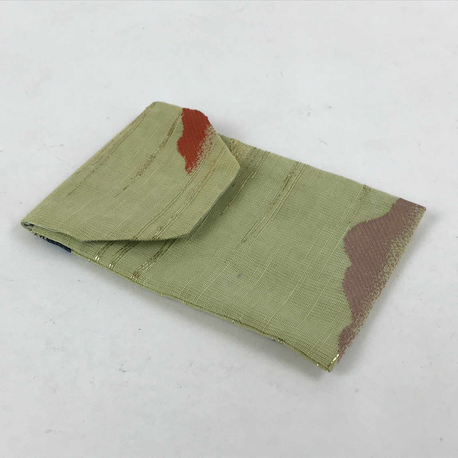 Japanese Handmade Prayer Beads Small Fabric Bag Vtg Green Jyuzu-Bukuro BA142