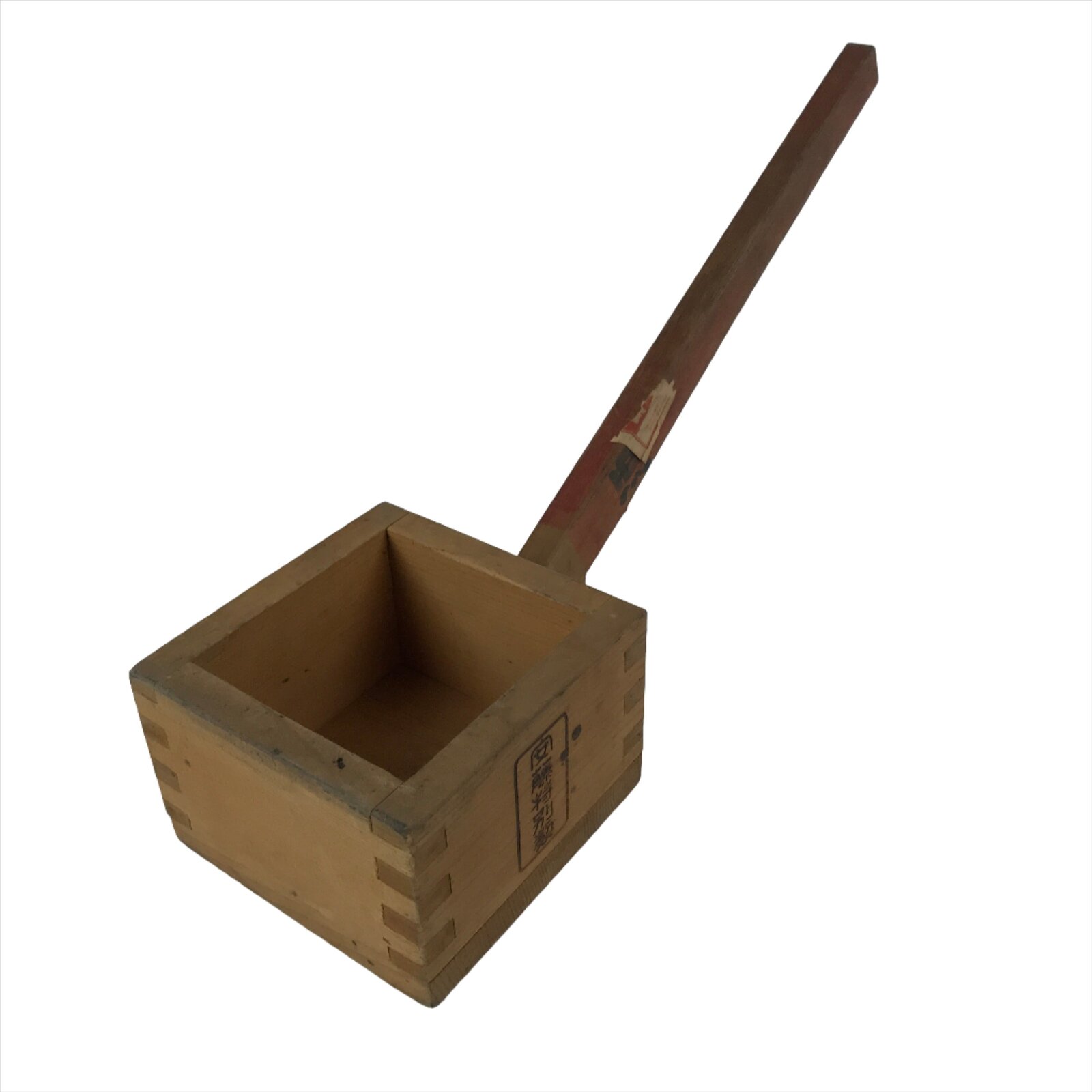 Japanese Handmade Wood Masu Liquid Measuring Tool Vtg 0.2L Light Brown JK689