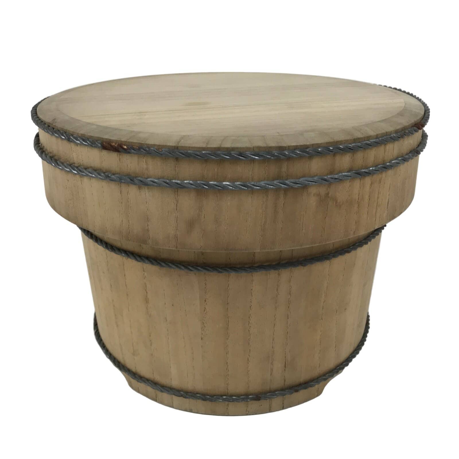 Japanese Handmade Wooden Bucket Oke Ohitsu Vtg Sushioke Deep Lidded Rice BK51