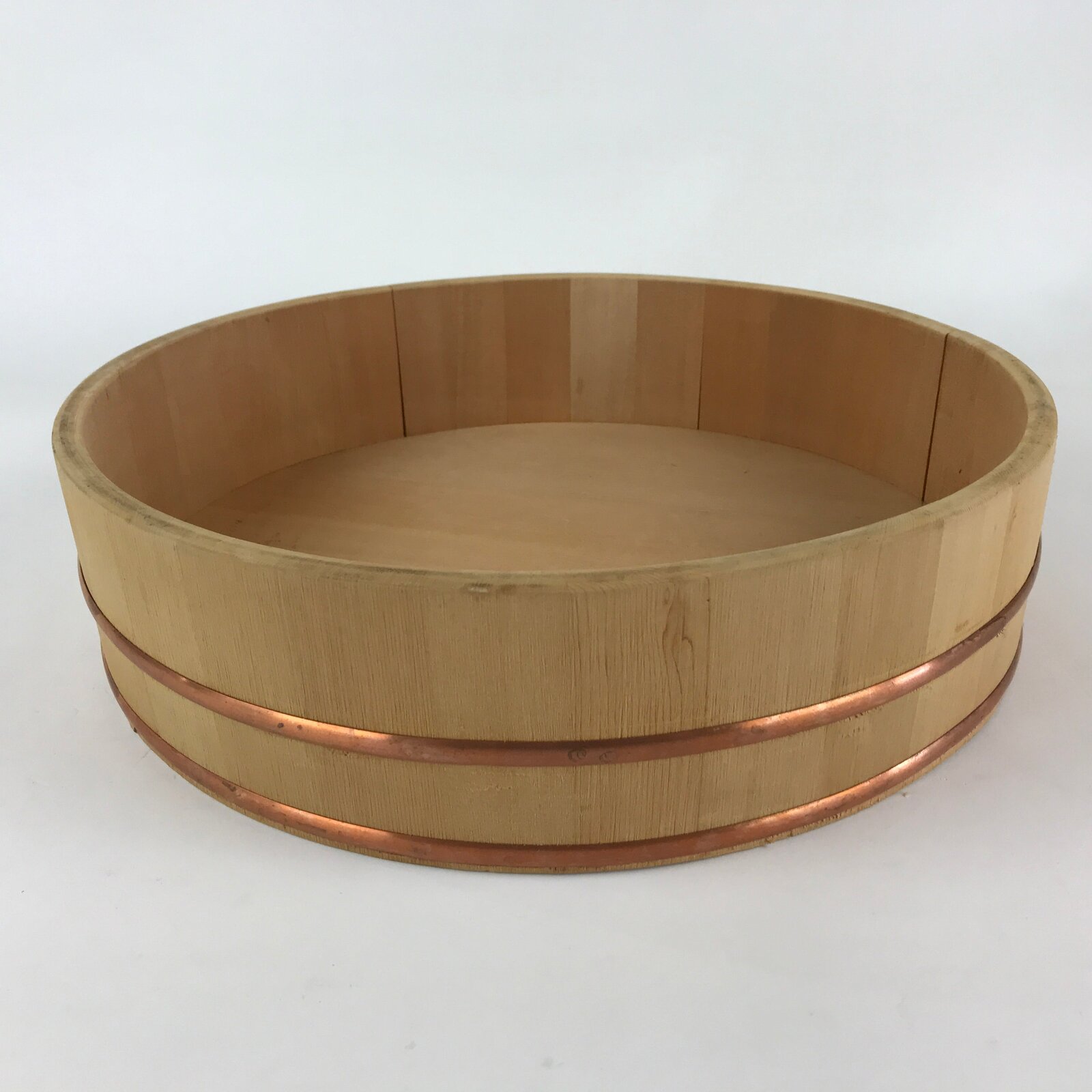 Japanese Handmade Wooden Oke Bucket Sushioke Hangiri Vtg Handai JK431