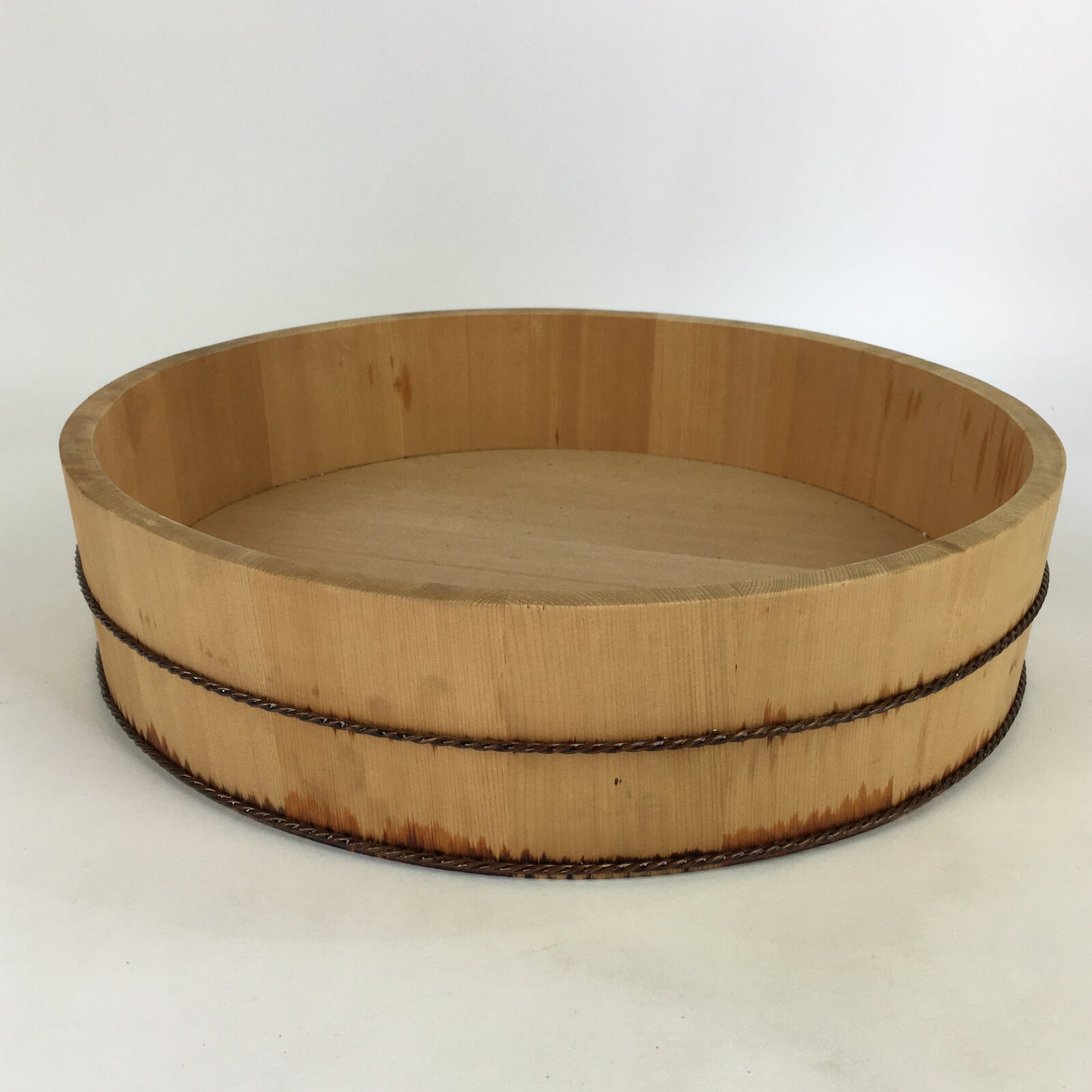 Japanese Handmade Wooden Oke Bucket Vtg Large Wappa Sushi JK303