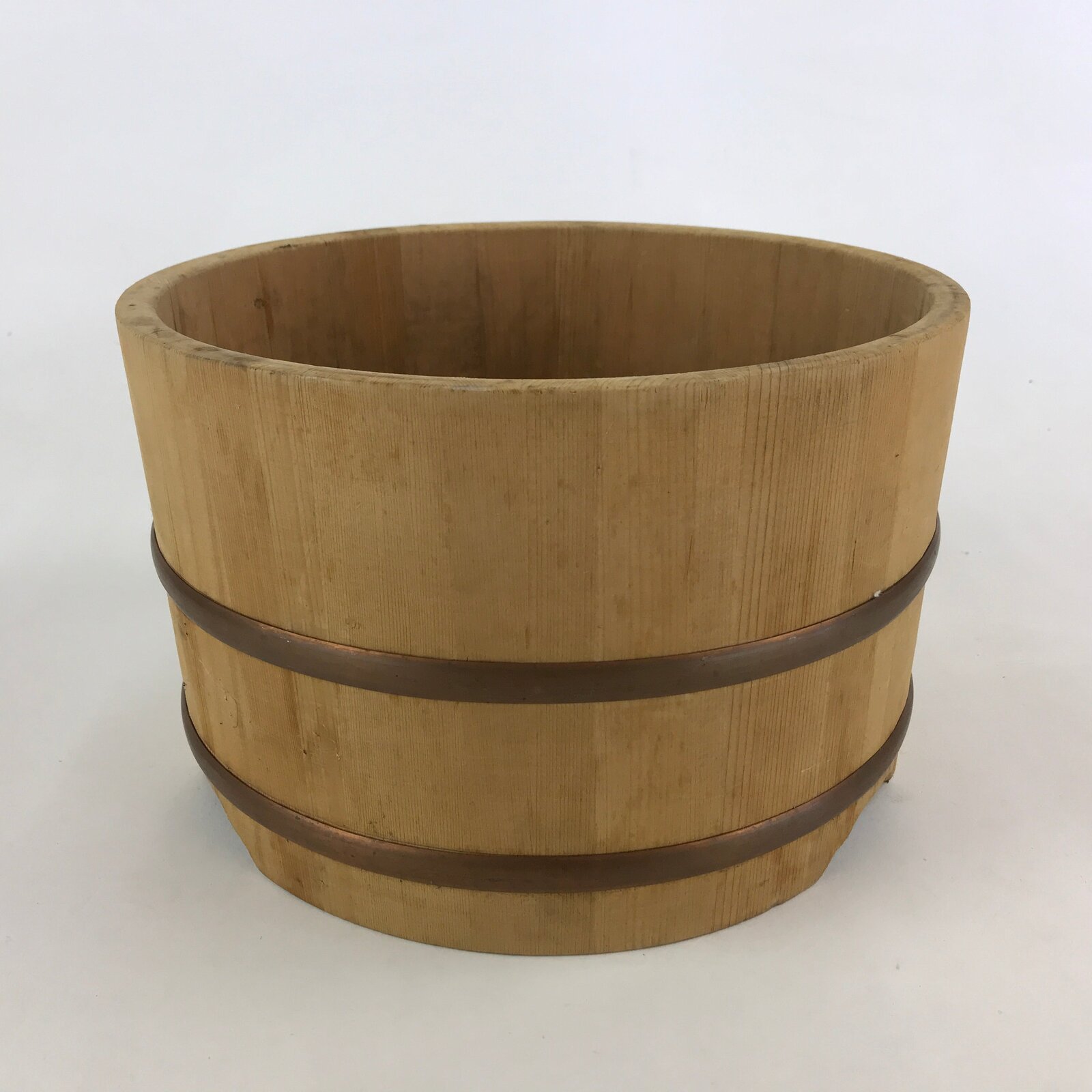 Japanese Handmade Wooden Oke Bucket Vtg Water Rice Pickles Storage BK21