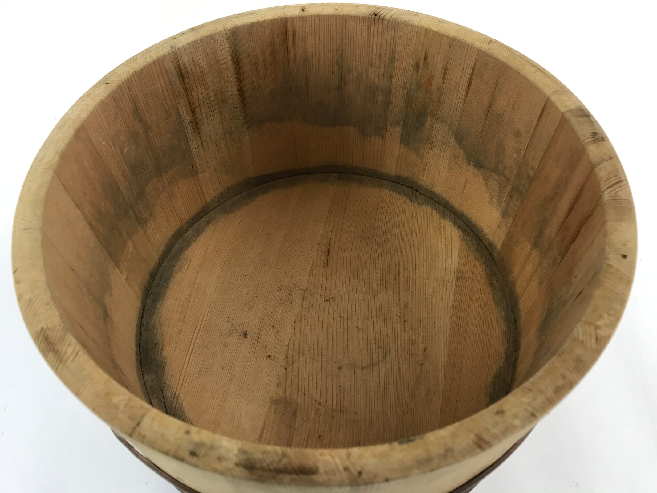 Japanese Handmade Wooden Oke Bucket Vtg Water Rice Pickles Storage BK21