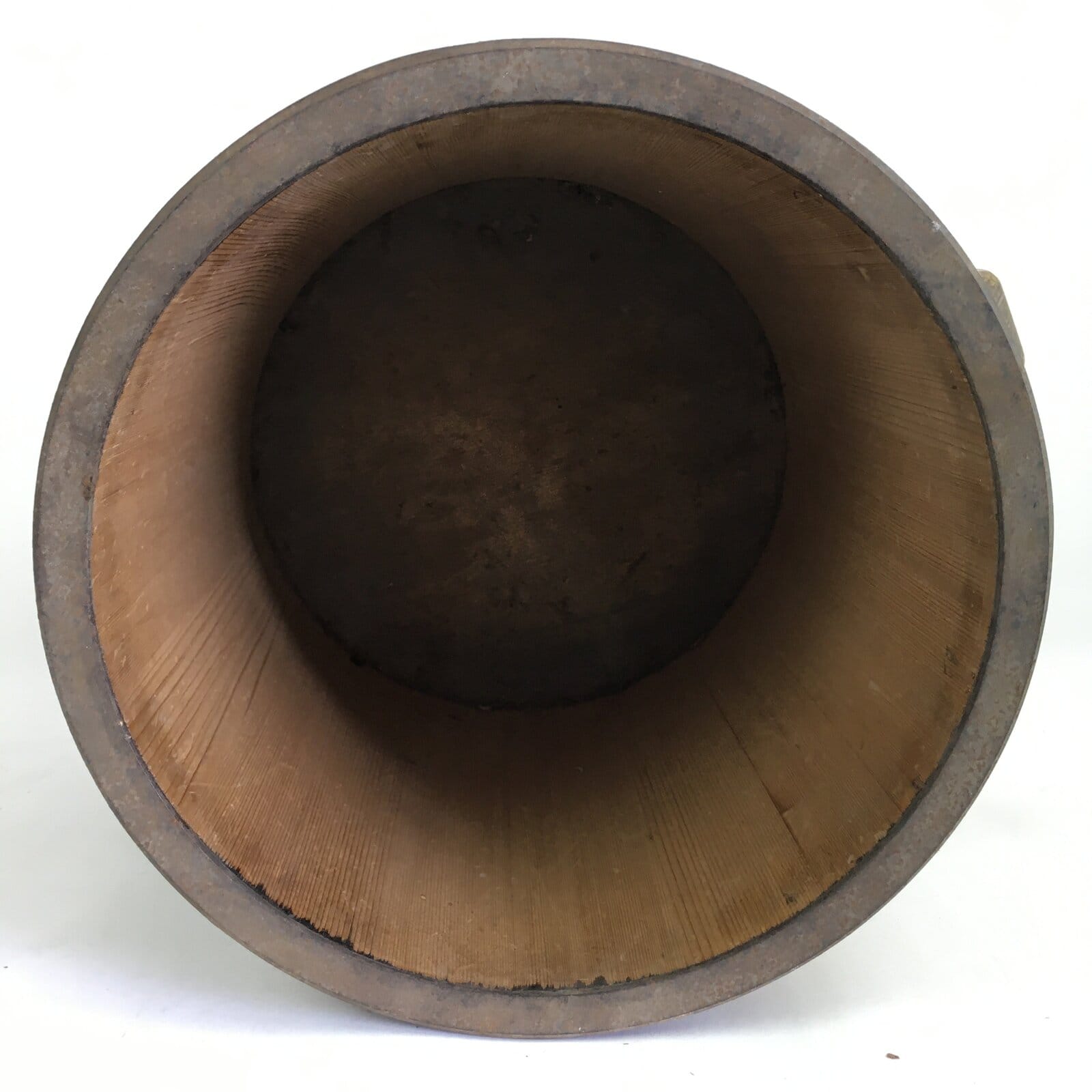 Japanese Handmade Wooden Rice Bucket Vtg Itto-masu Brown JK283