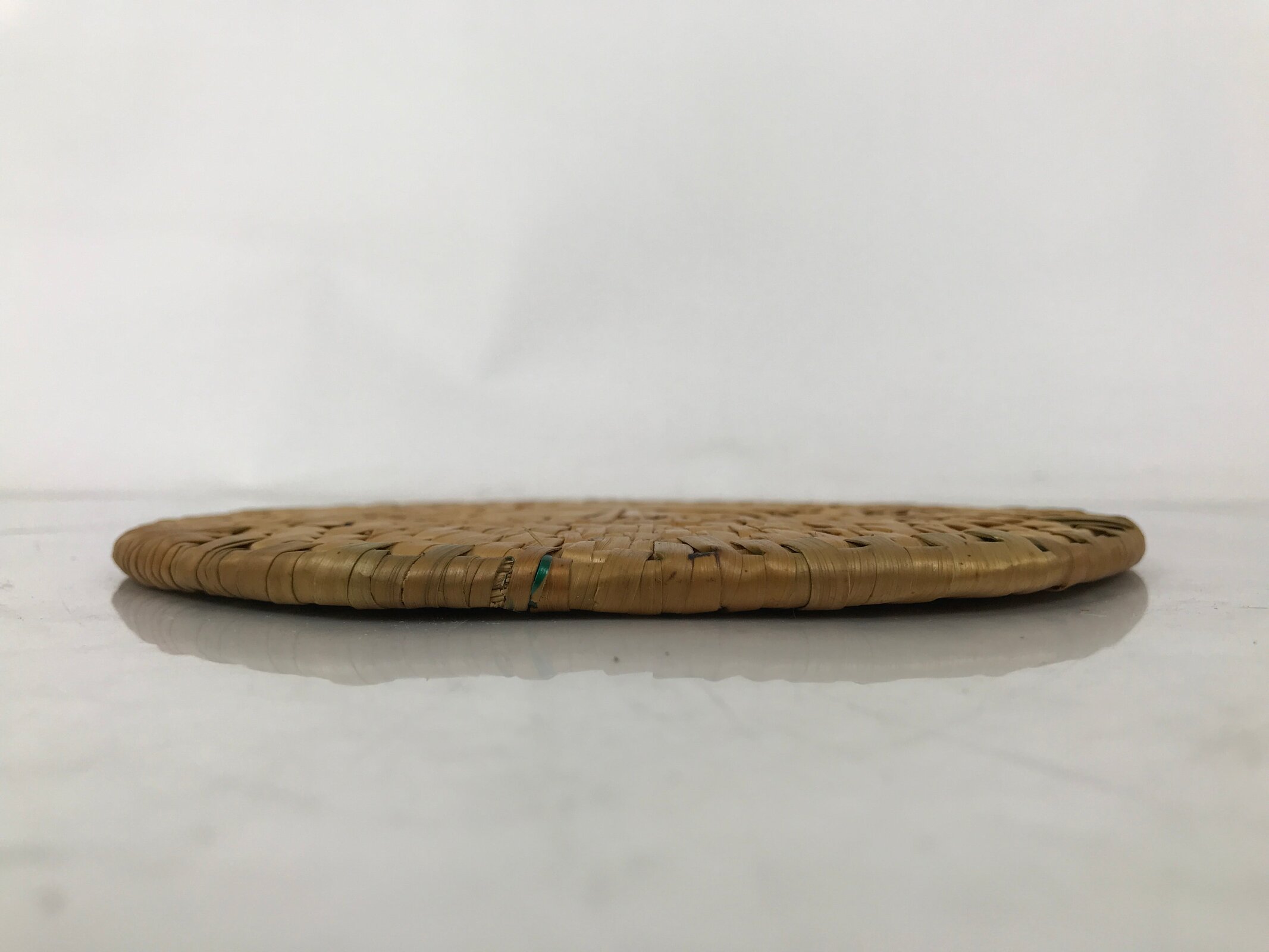 Japanese Handwoven Reed Trivet Nabeshiki Vtg Pot Coaster Underlay Brown B250