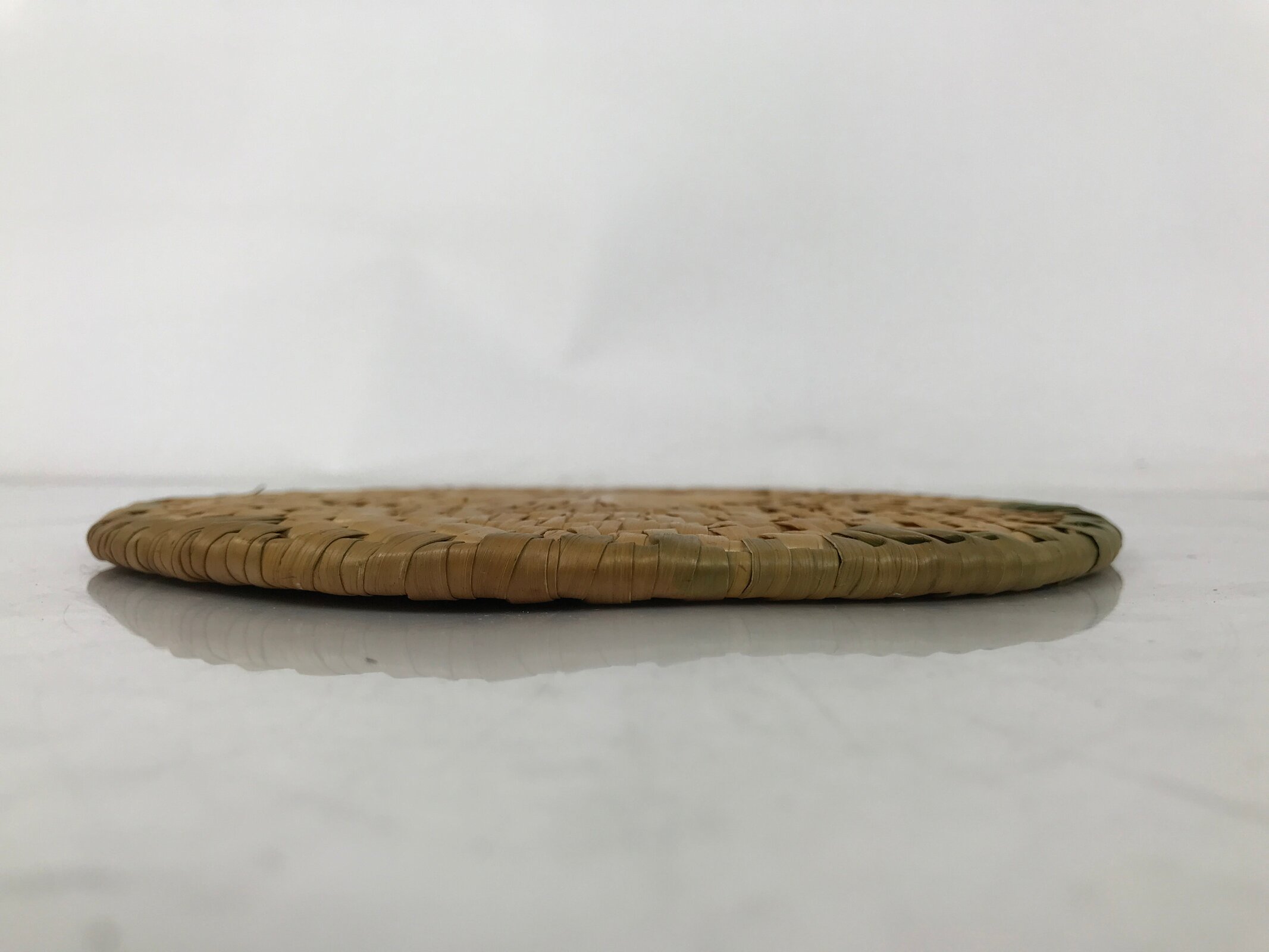 Japanese Handwoven Reed Trivet Nabeshiki Vtg Pot Coaster Underlay Brown B250