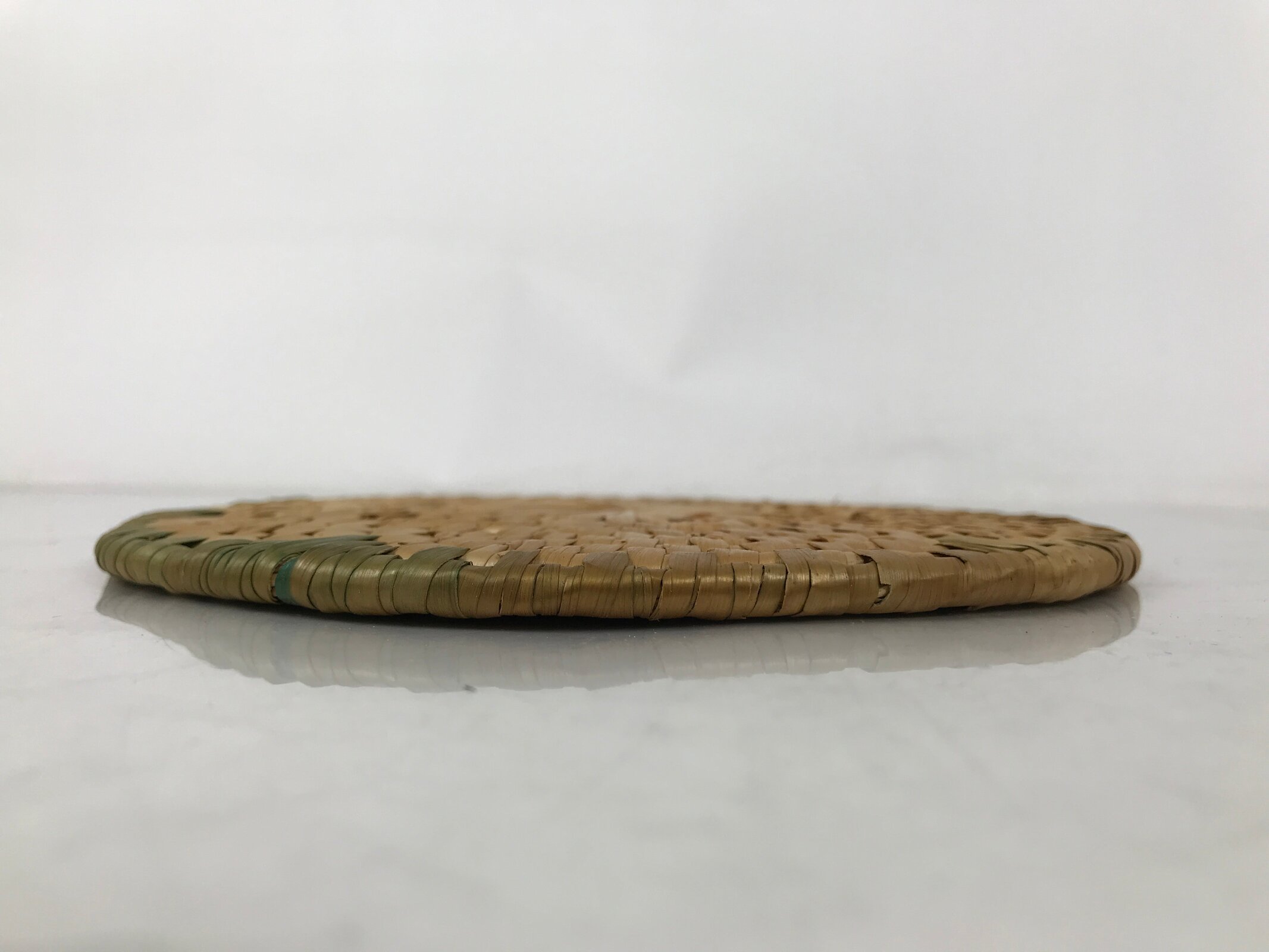 Japanese Handwoven Reed Trivet Nabeshiki Vtg Pot Coaster Underlay Brown B250