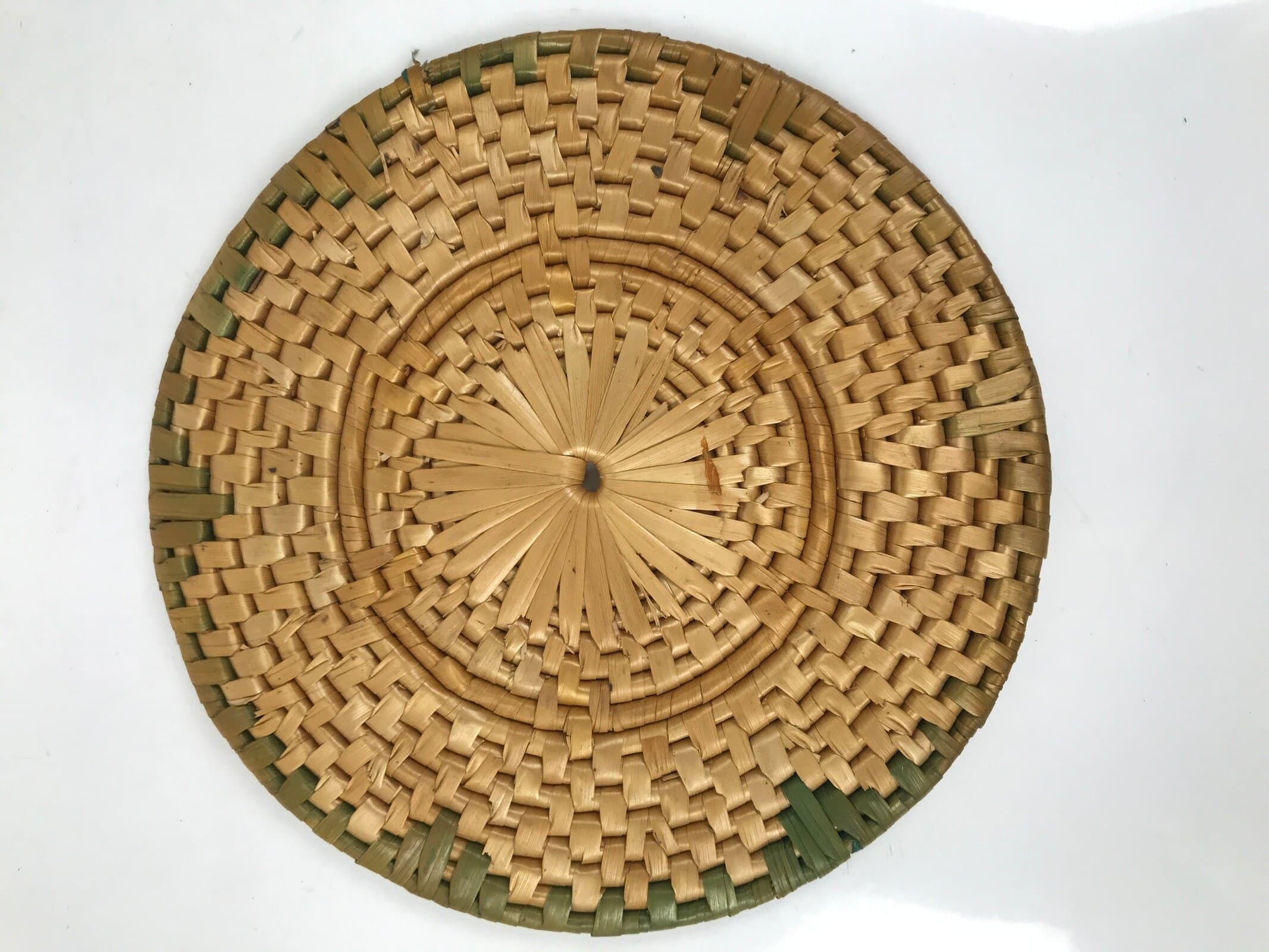 Japanese Handwoven Reed Trivet Nabeshiki Vtg Pot Coaster Underlay Brown B250