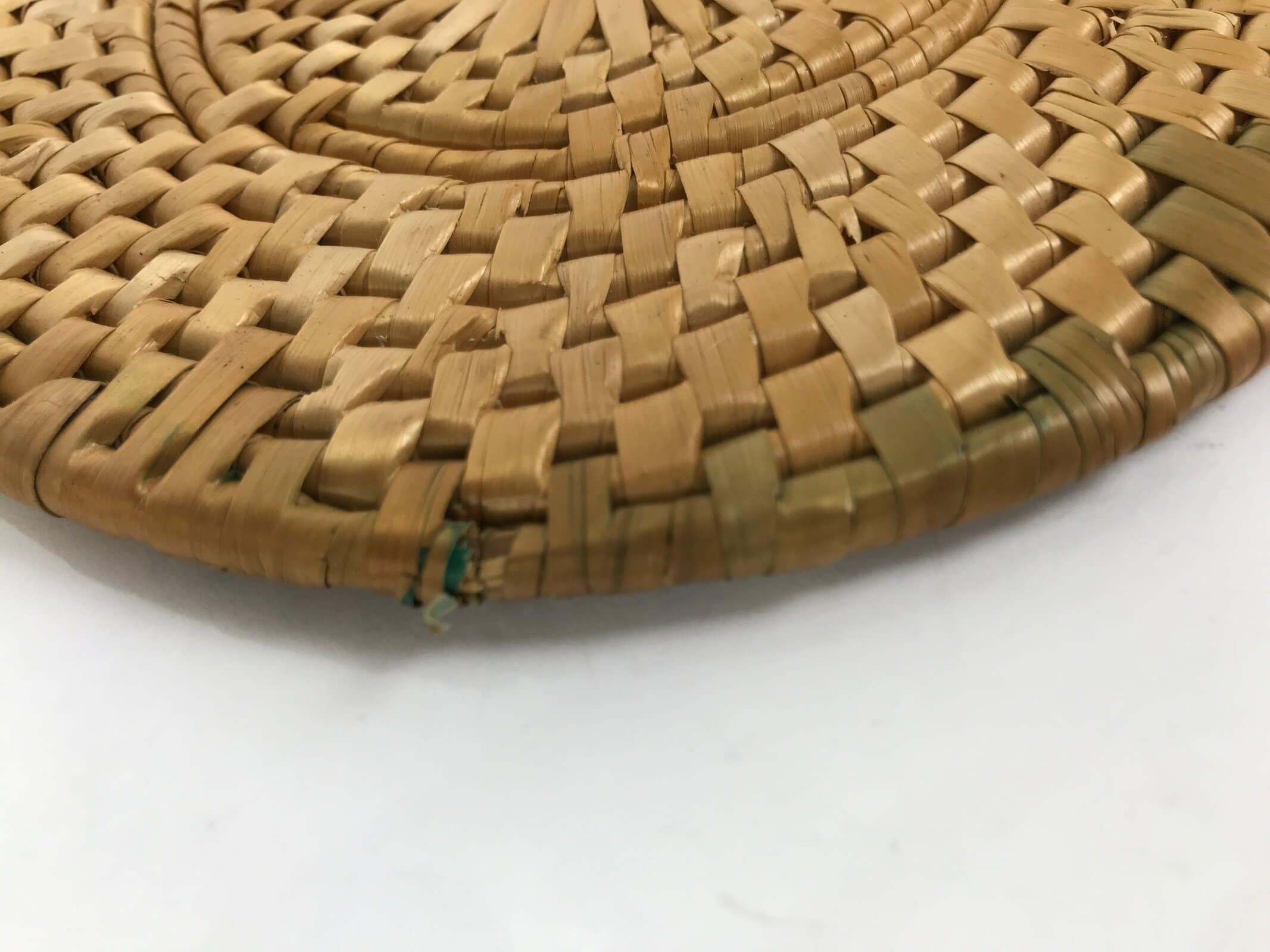 Japanese Handwoven Reed Trivet Nabeshiki Vtg Pot Coaster Underlay Brown B250