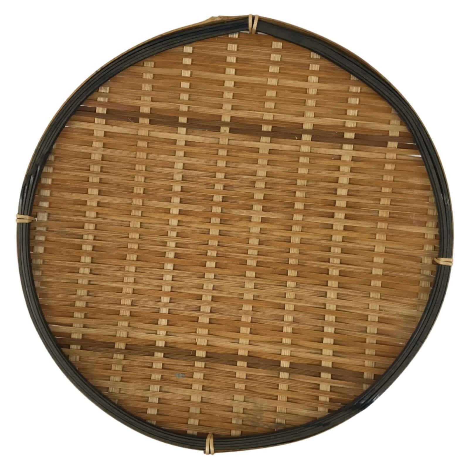 Japanese Handwoven Zaru Bamboo Basket Vtg Natural Kago Colander 22.5cm Wide B258