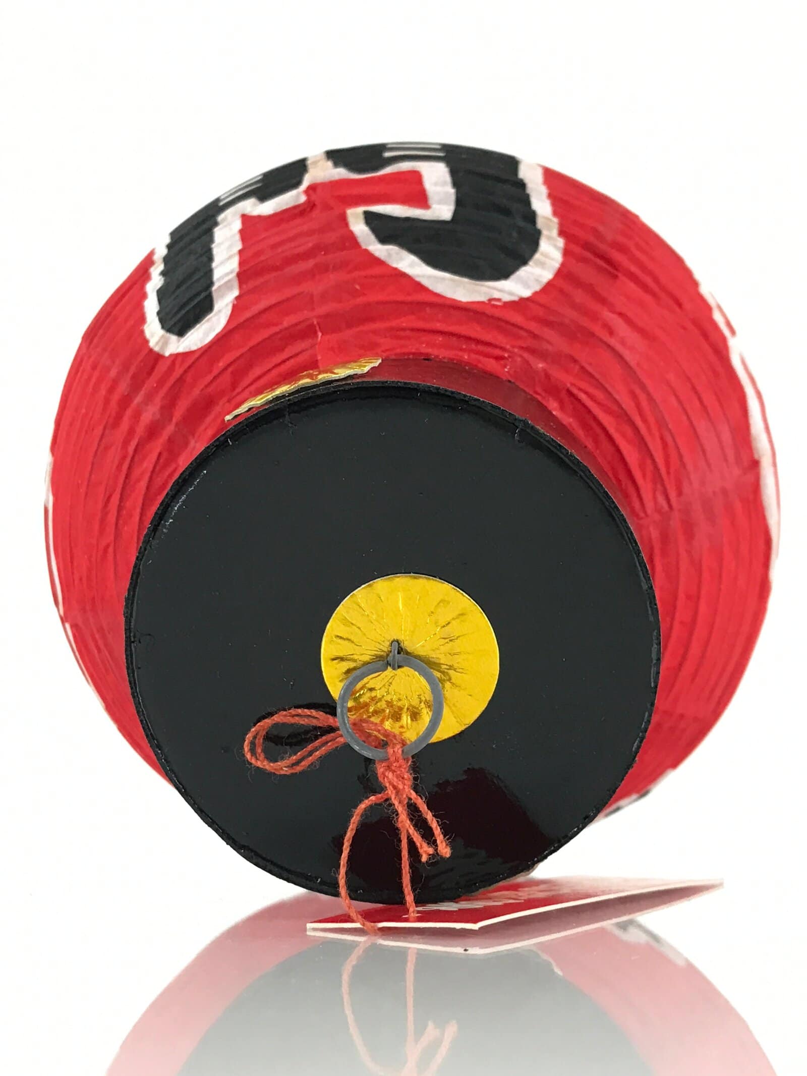 Japanese Hanging Paper Lantern Vtg Chochin Asakusa Kaminarimon Red Black PX647