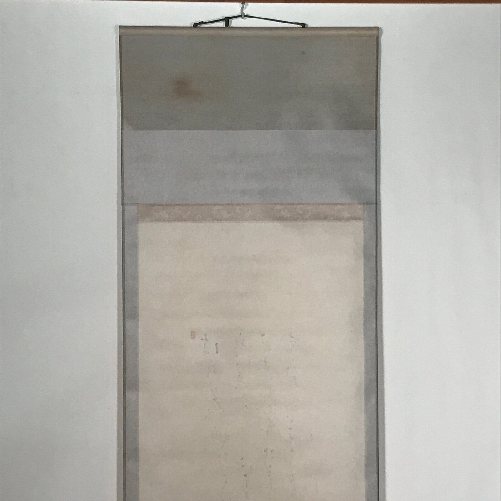 Japanese Hanging Scroll Elderly People Kids Playing Calligraphy Poem KJ15