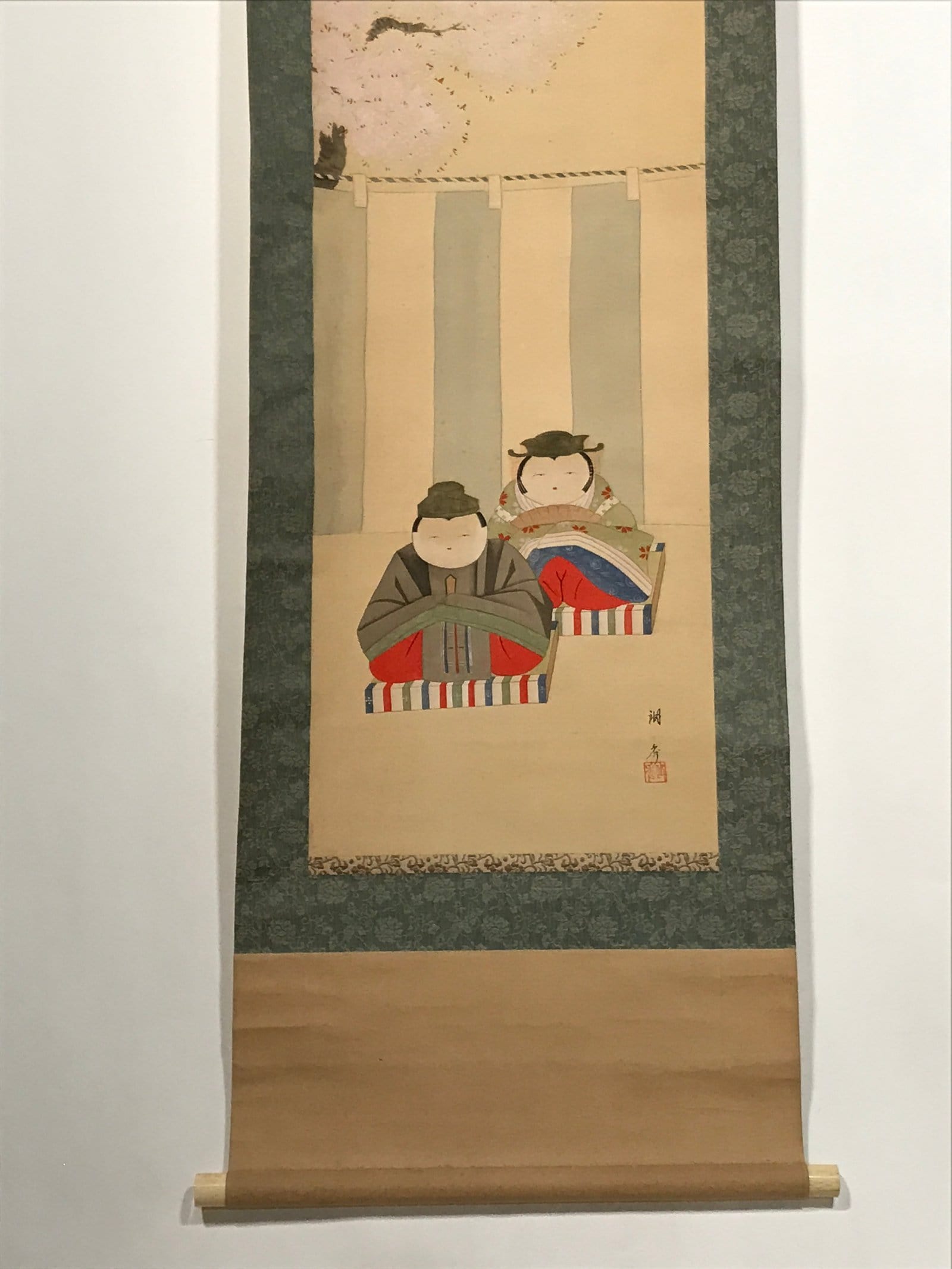 Japanese Hanging Scroll Hina Dolls Prince Princes Hinamatsuri Kakejiku KJ22