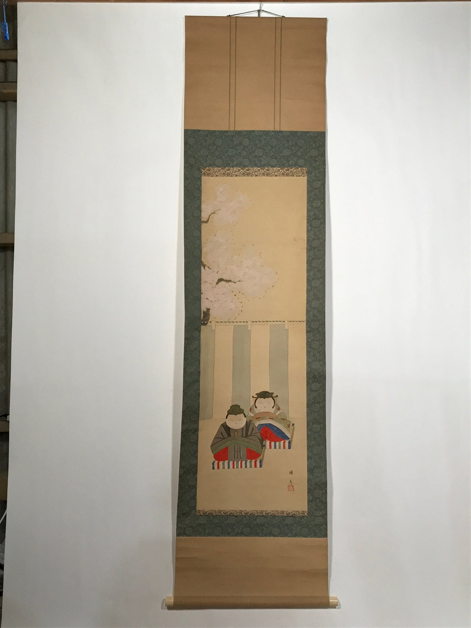 Japanese Hanging Scroll Hina Dolls Prince Princes Hinamatsuri Kakejiku KJ22