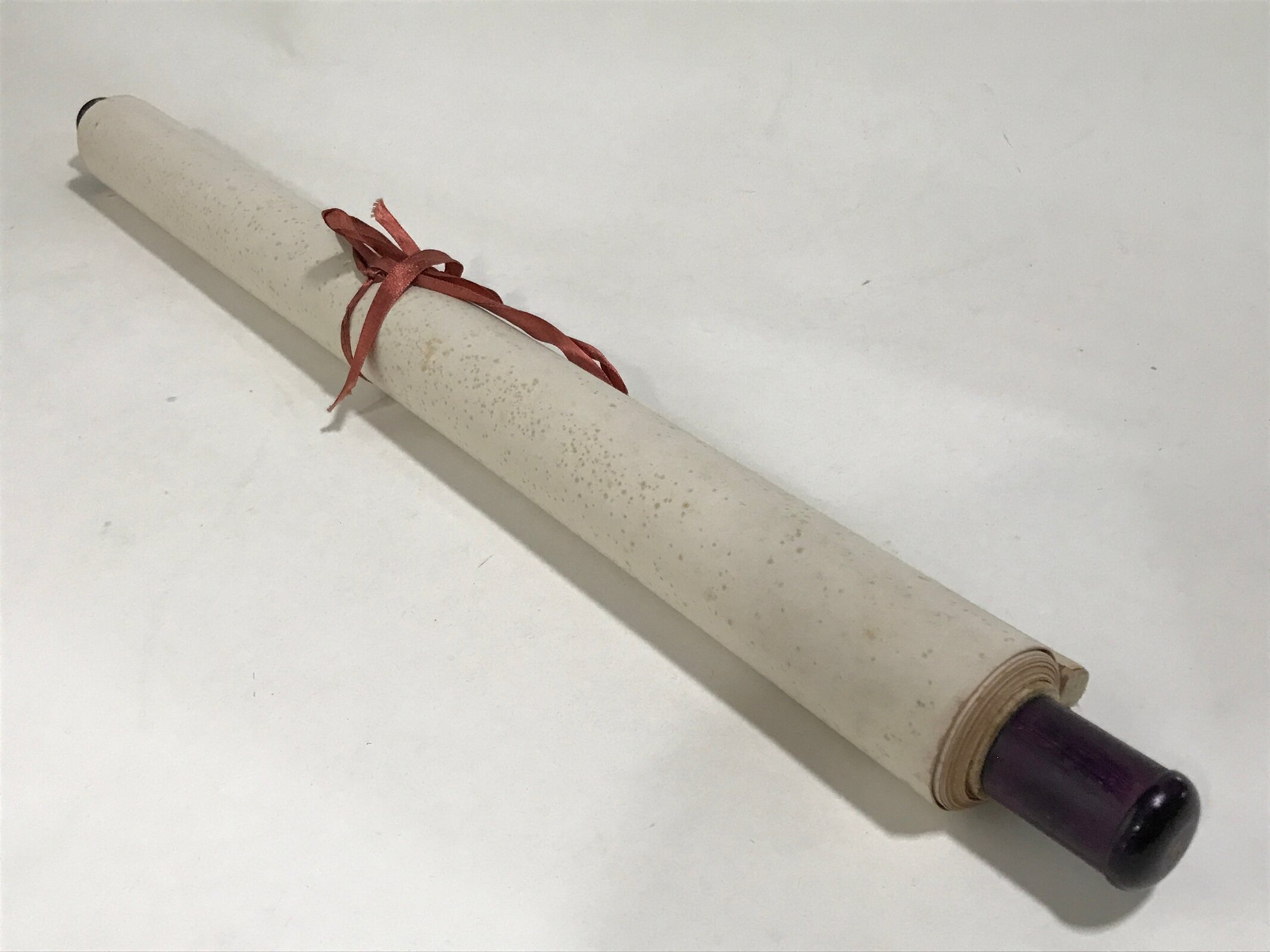 Japanese Hanging Scroll Kakejiku Vtg Bamboo Stem Leaves Mountain Black Ink KJ91