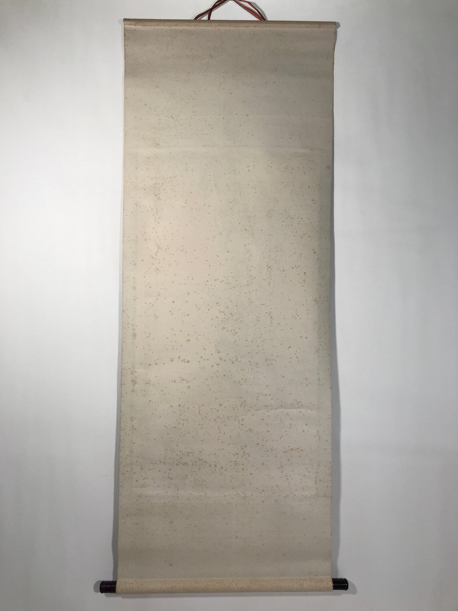 Japanese Hanging Scroll Kakejiku Vtg Bamboo Stem Leaves Mountain Black Ink KJ91