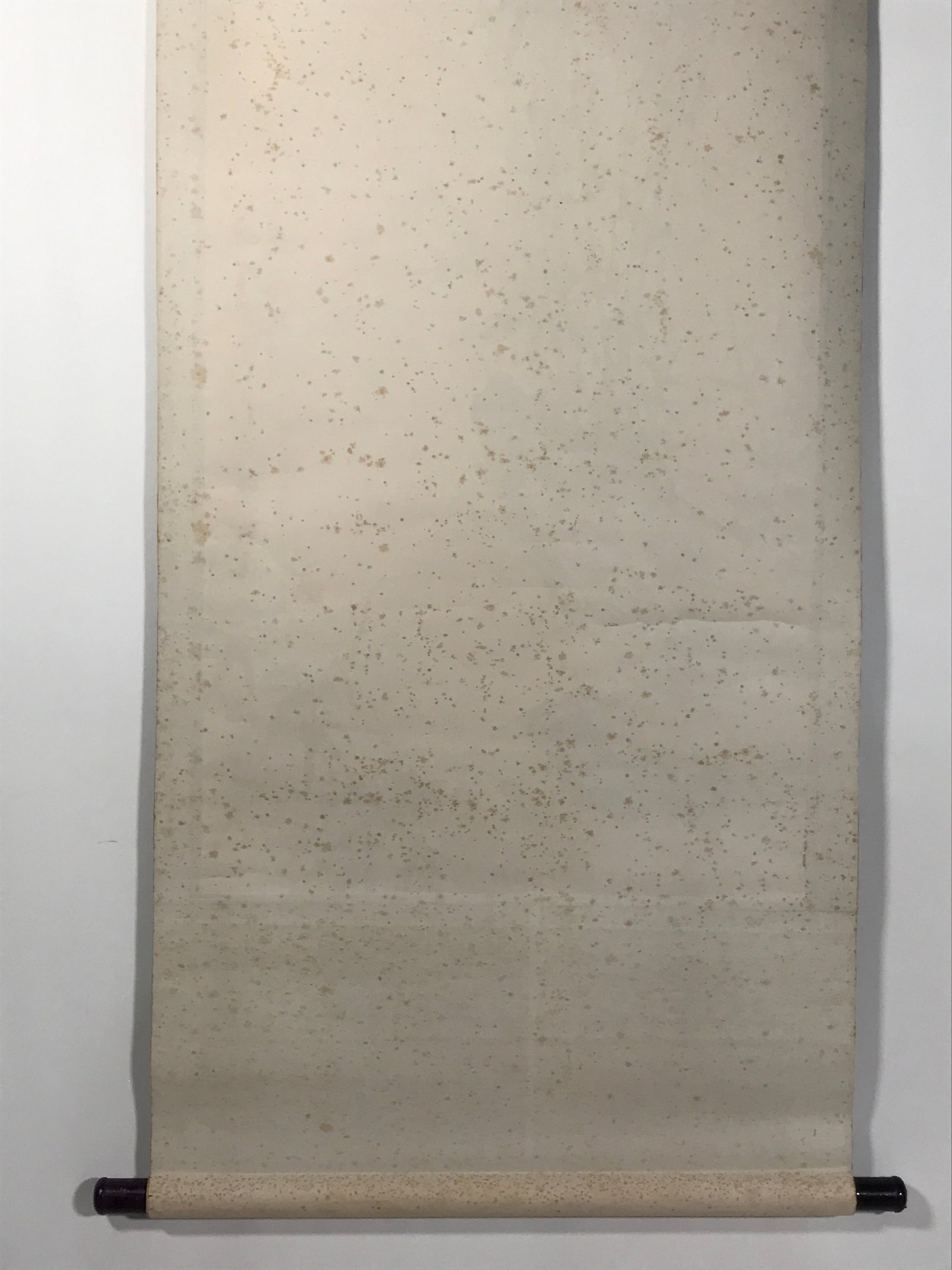 Japanese Hanging Scroll Kakejiku Vtg Bamboo Stem Leaves Mountain Black Ink KJ91