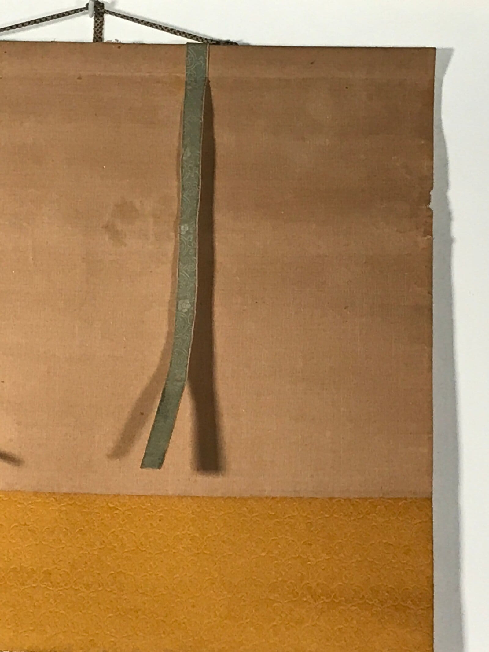 Japanese Hanging Scroll Kakejiku Vtg Blue Bird Pine Tree Camellia Flower KJ88