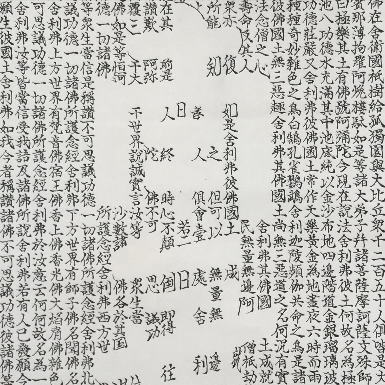 Japanese Hanging Scroll Kakejiku Vtg Buddhist Calligraphy Amitabha Sutra KJ177