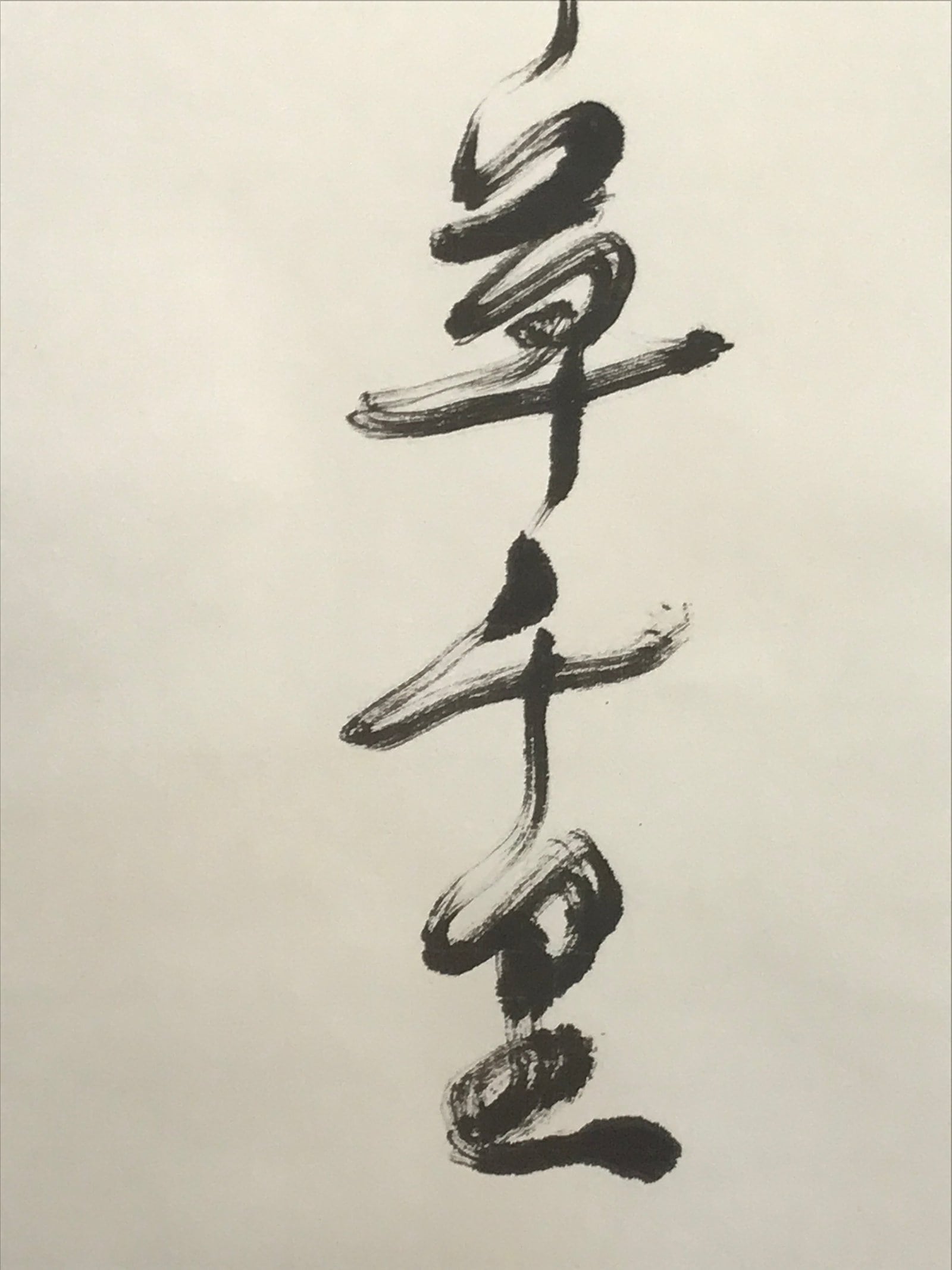 Japanese Hanging Scroll Kakejiku Vtg Haiku Poem Calligraphy Black Green KJ183