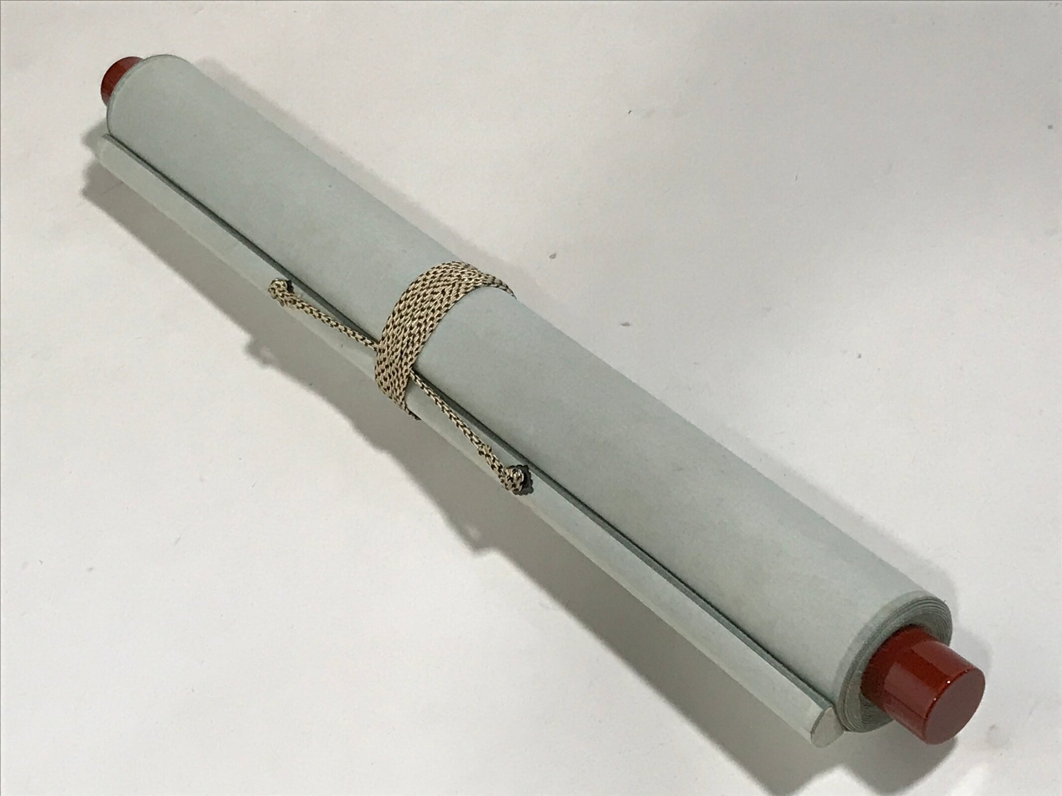 Japanese Hanging Scroll Kakejiku Vtg Haiku Poem Calligraphy Black Green KJ183