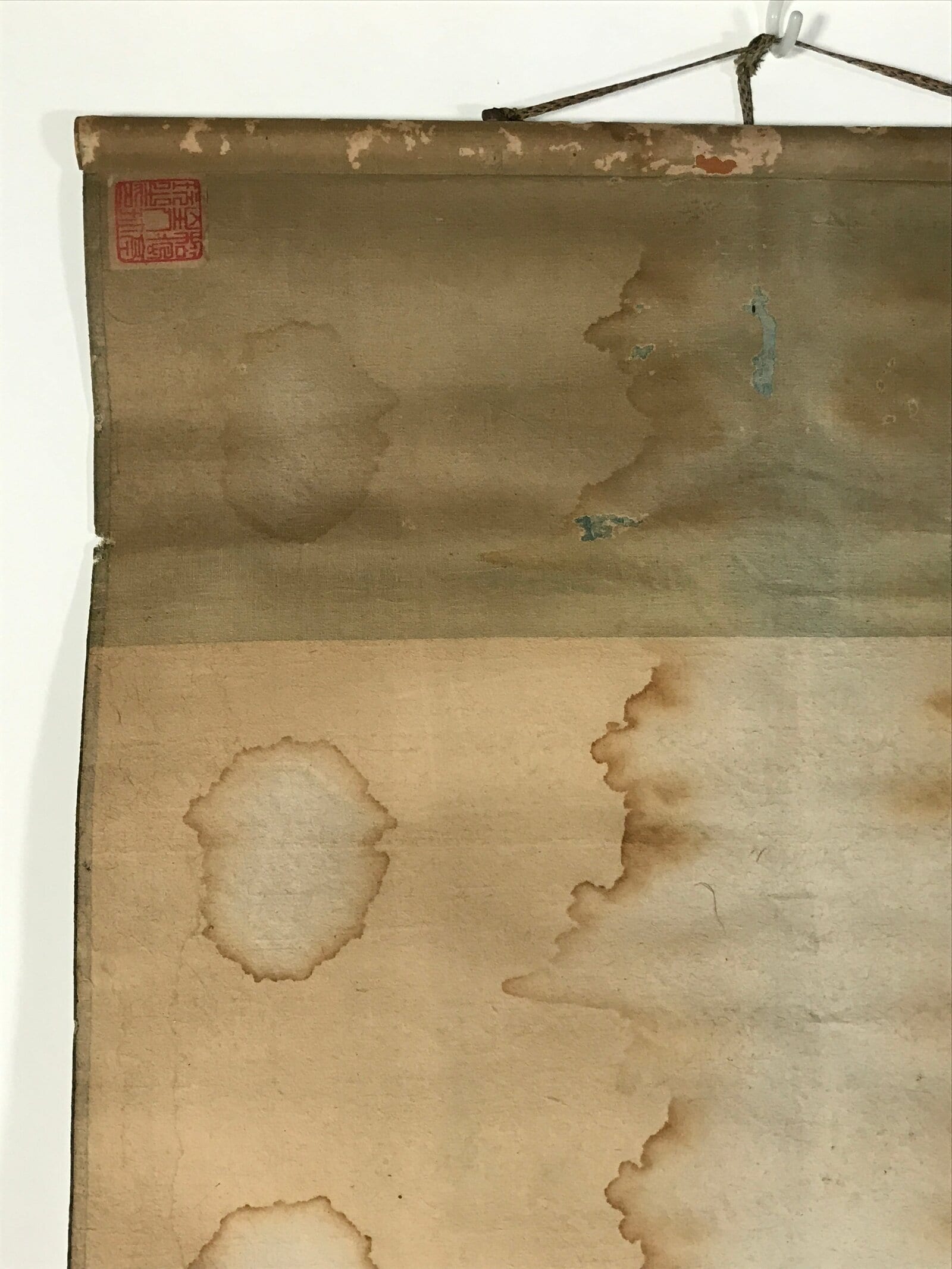 Japanese Hanging Scroll Kakejiku Vtg Pomegranate Ripe Fruit Color Ink Red KJ95