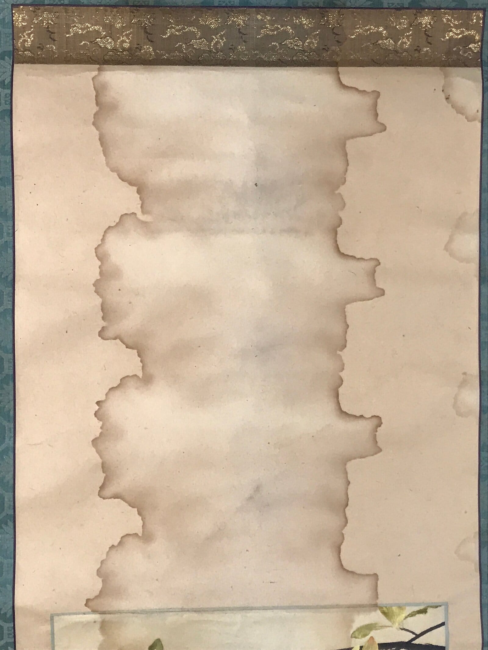 Japanese Hanging Scroll Kakejiku Vtg Pomegranate Ripe Fruit Color Ink Red KJ95