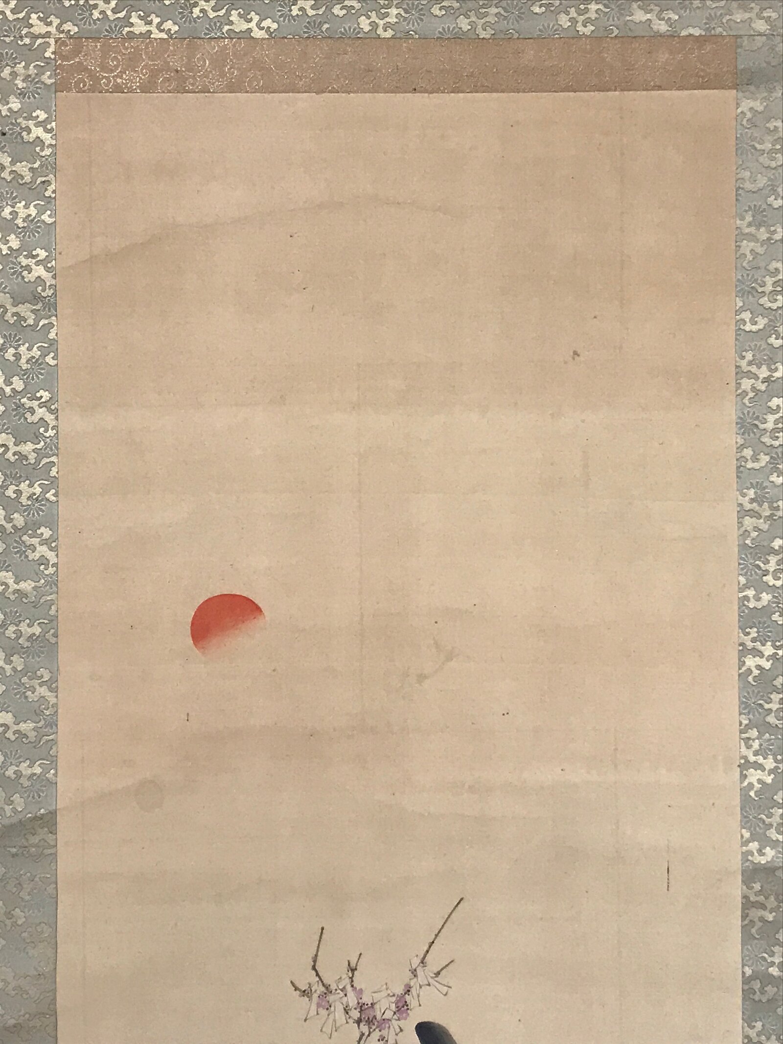 Japanese Hanging Scroll Kakejiku Vtg Portrait Man Dancing Children Color KJ169