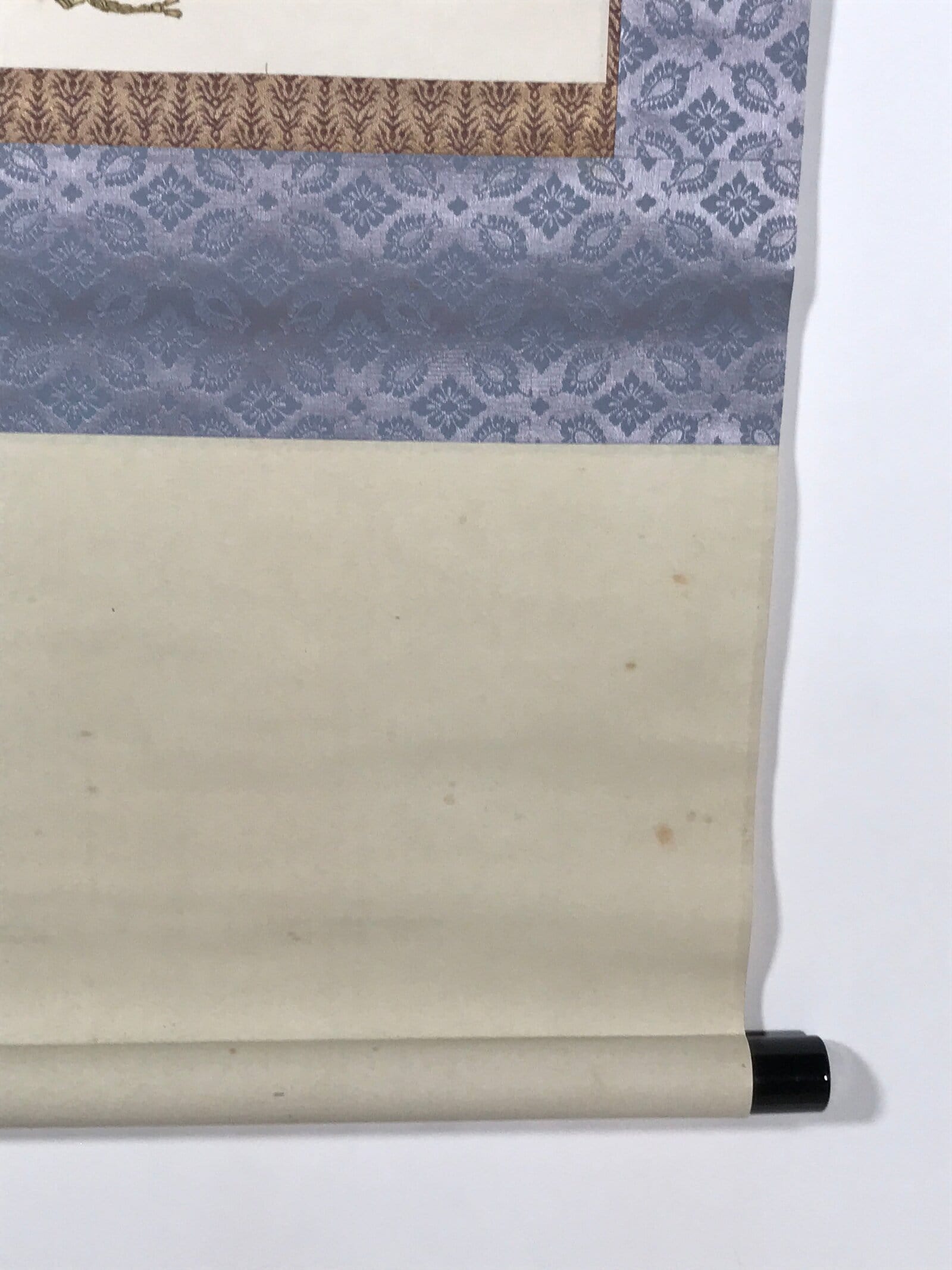 Japanese Hanging Scroll Kakejiku Vtg Samurai Sitting Kimono Sword Color KJ126