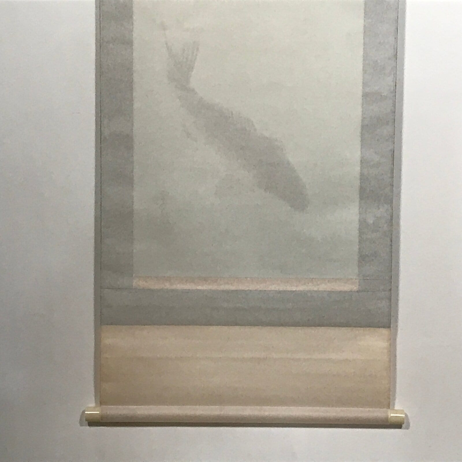 Japanese Hanging Scroll Koi Carps Swimming Red Black Kakejiku Color KJ11