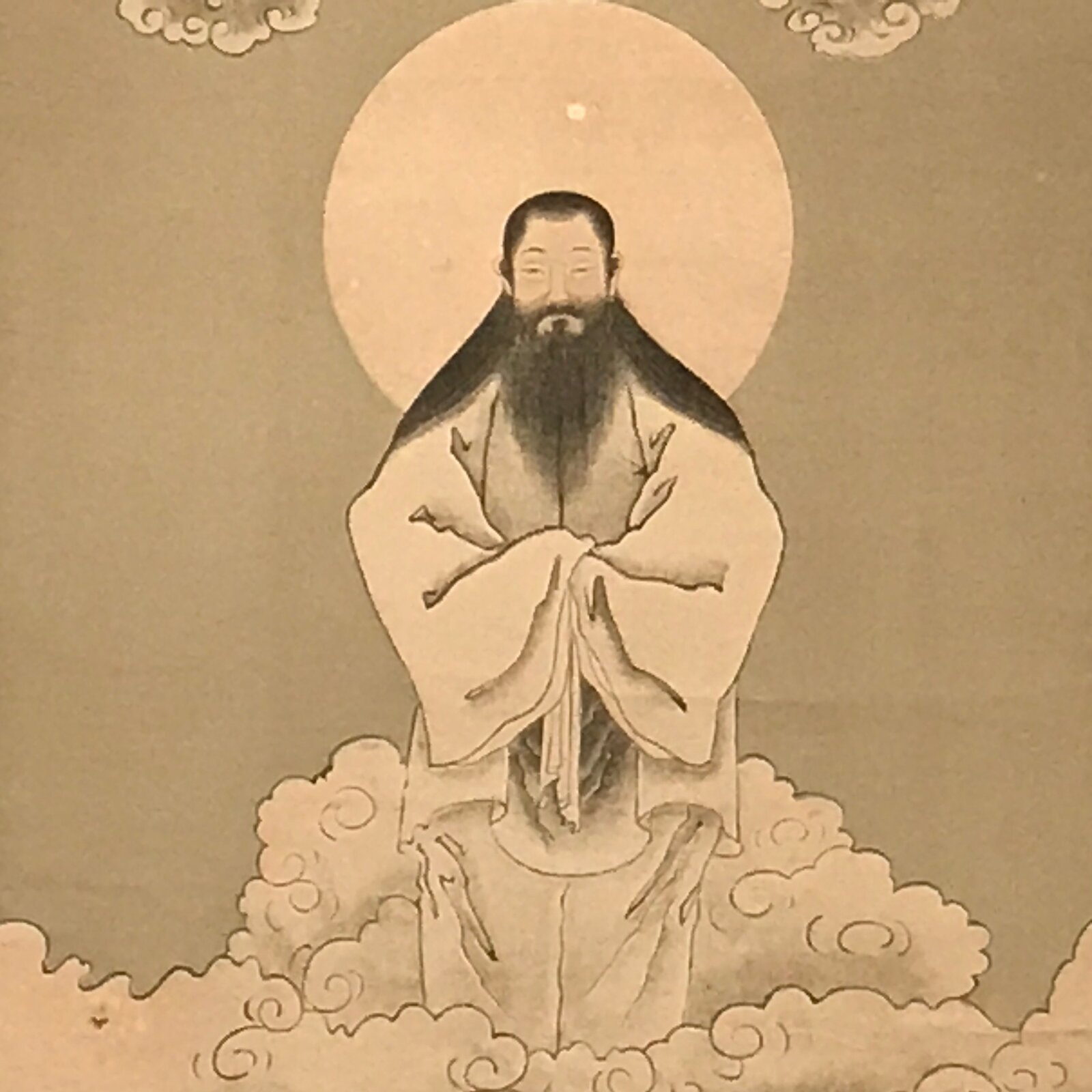 Japanese Hanging Scroll Vtg 3 Japanese Gods Shinto Mythology Kakejiku SC941