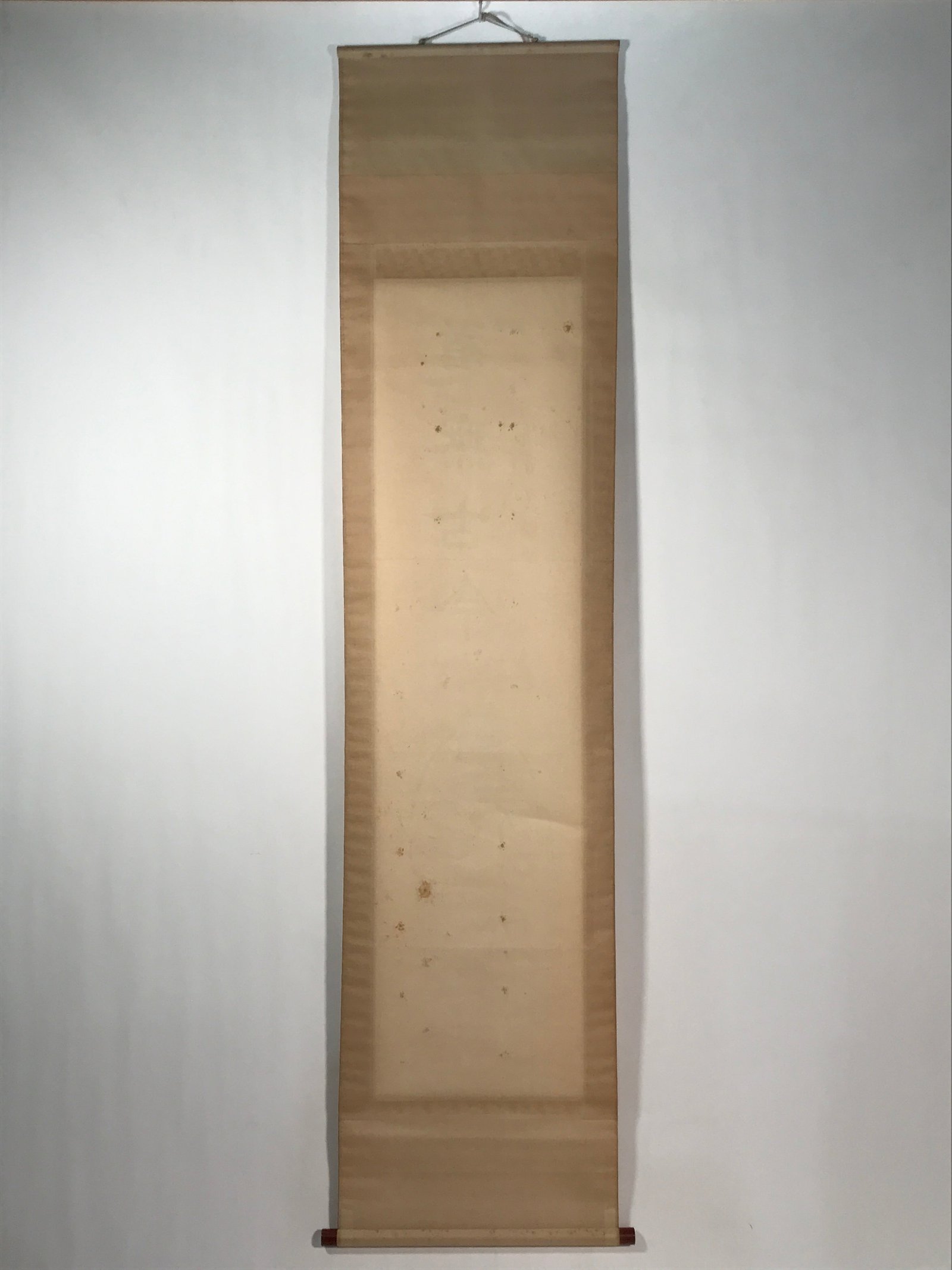 Japanese Hanging Scroll Vtg Kakejiku Daruma Bodhidharma Calligraphy Black KJ119